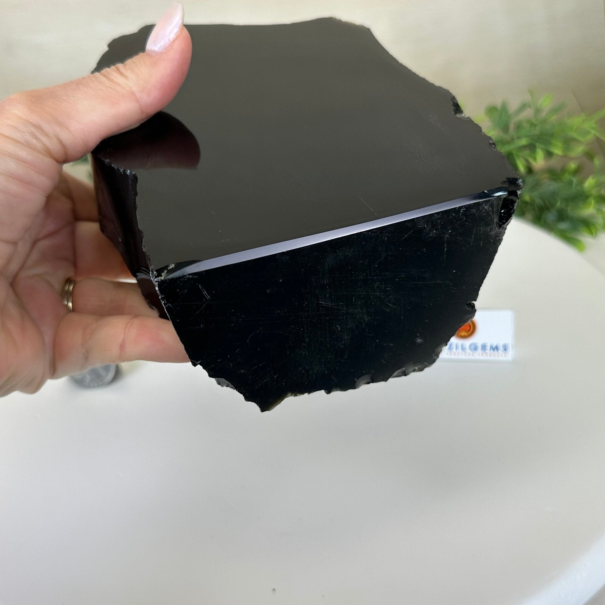 Polished Freeform Black Obsidian Gemstone, 3.8 lbs & 6.2” Tall #3303BK - 004 - Brazil GemsBrazil GemsPolished Freeform Black Obsidian Gemstone, 3.8 lbs & 6.2” Tall #3303BK - 004Freeform & Unique Shapes3303BK - 004