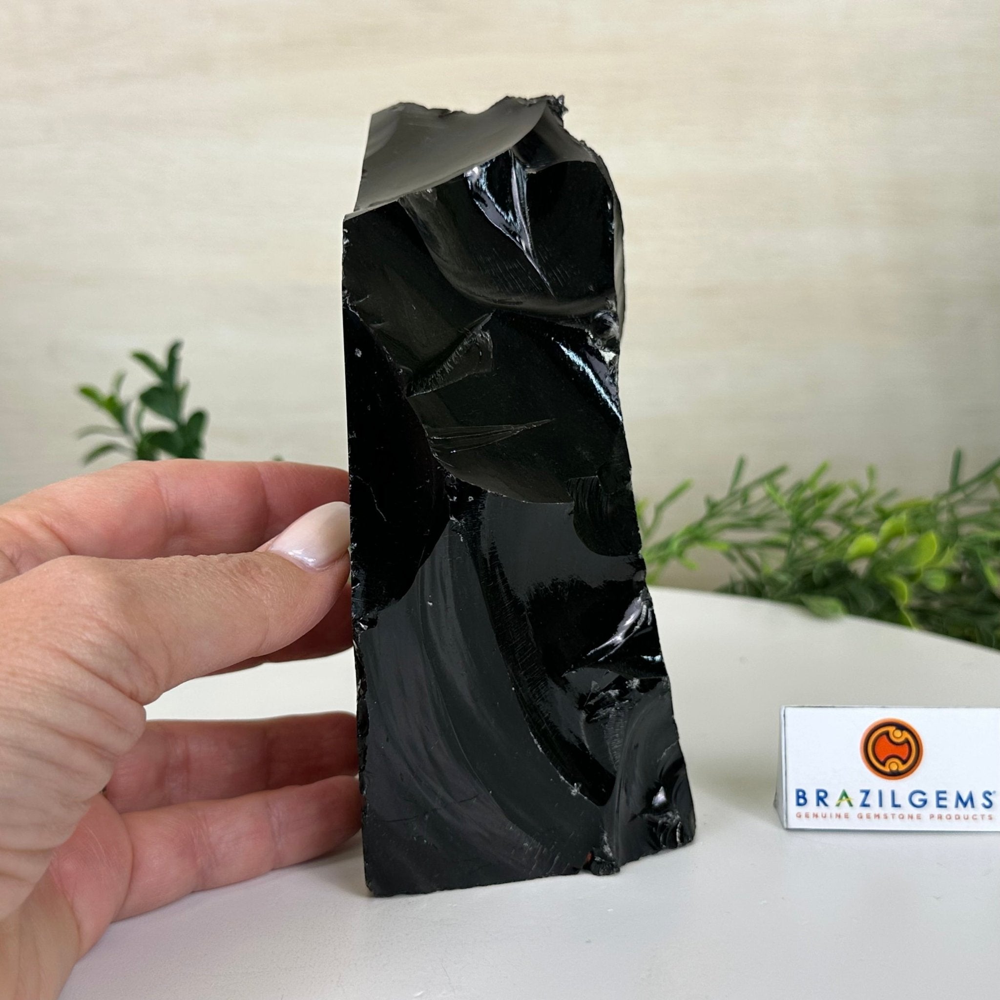 Polished Freeform Black Obsidian Gemstone, 3.8 lbs & 6.2” Tall #3303BK - 004 - Brazil GemsBrazil GemsPolished Freeform Black Obsidian Gemstone, 3.8 lbs & 6.2” Tall #3303BK - 004Freeform & Unique Shapes3303BK - 004