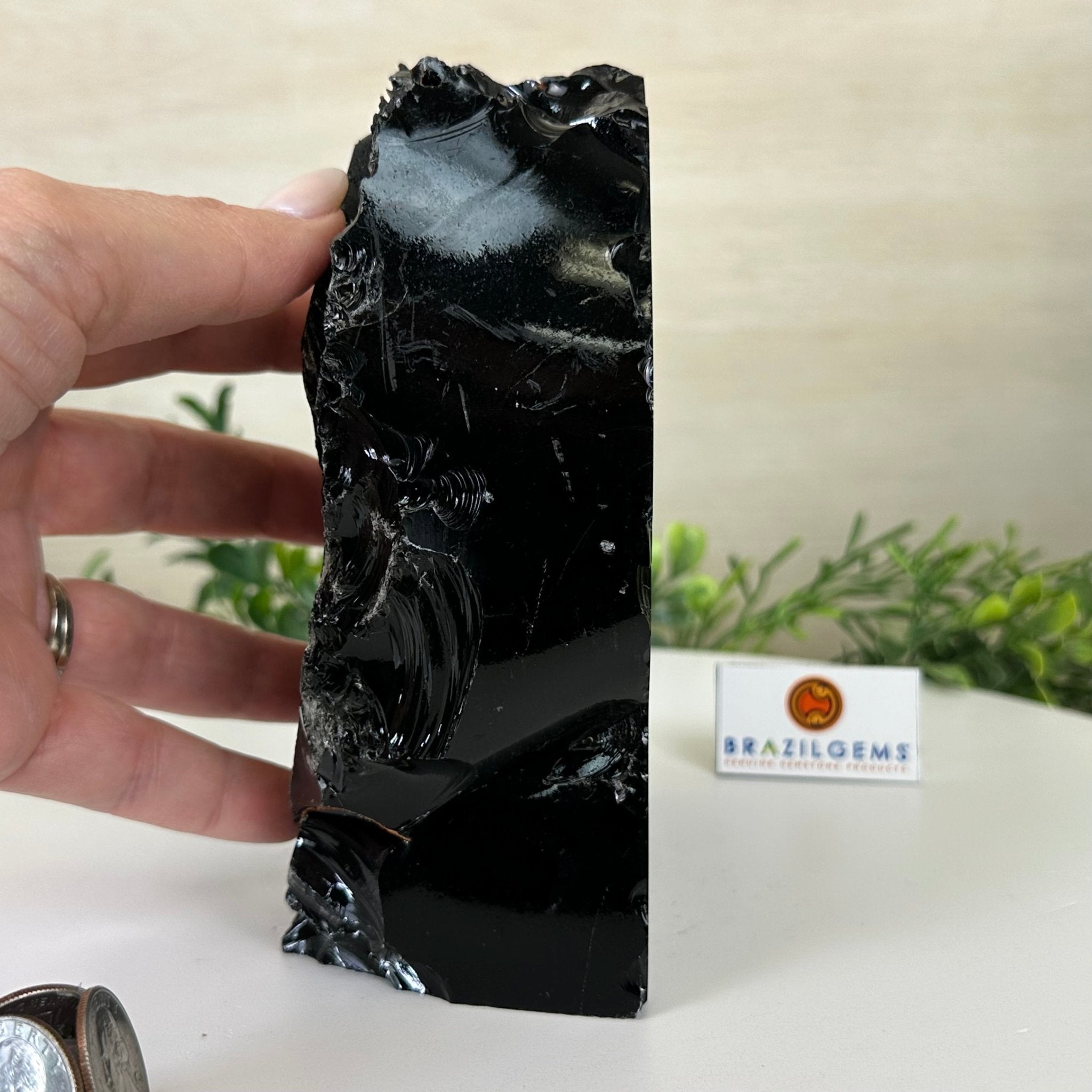 Polished Freeform Black Obsidian Gemstone, 3.8 lbs & 6.2” Tall #3303BK - 004 - Brazil GemsBrazil GemsPolished Freeform Black Obsidian Gemstone, 3.8 lbs & 6.2” Tall #3303BK - 004Freeform & Unique Shapes3303BK - 004