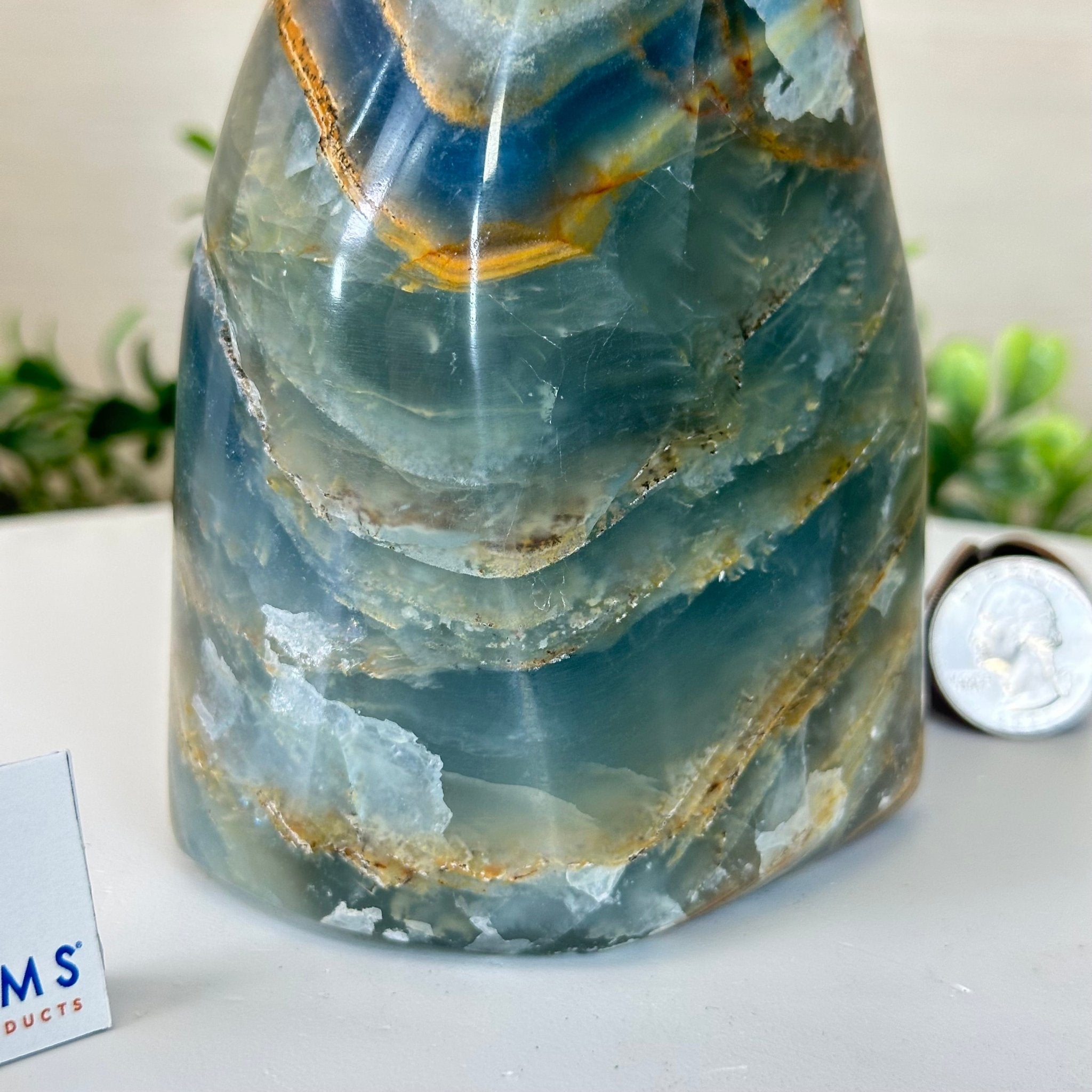 Polished Freeform Blue Onyx Gemstone, 3 lbs & 6.7” Tall #3301BX - 008 - Brazil GemsBrazil GemsPolished Freeform Blue Onyx Gemstone, 3 lbs & 6.7” Tall #3301BX - 008Freeform & Unique Shapes3301BX - 008