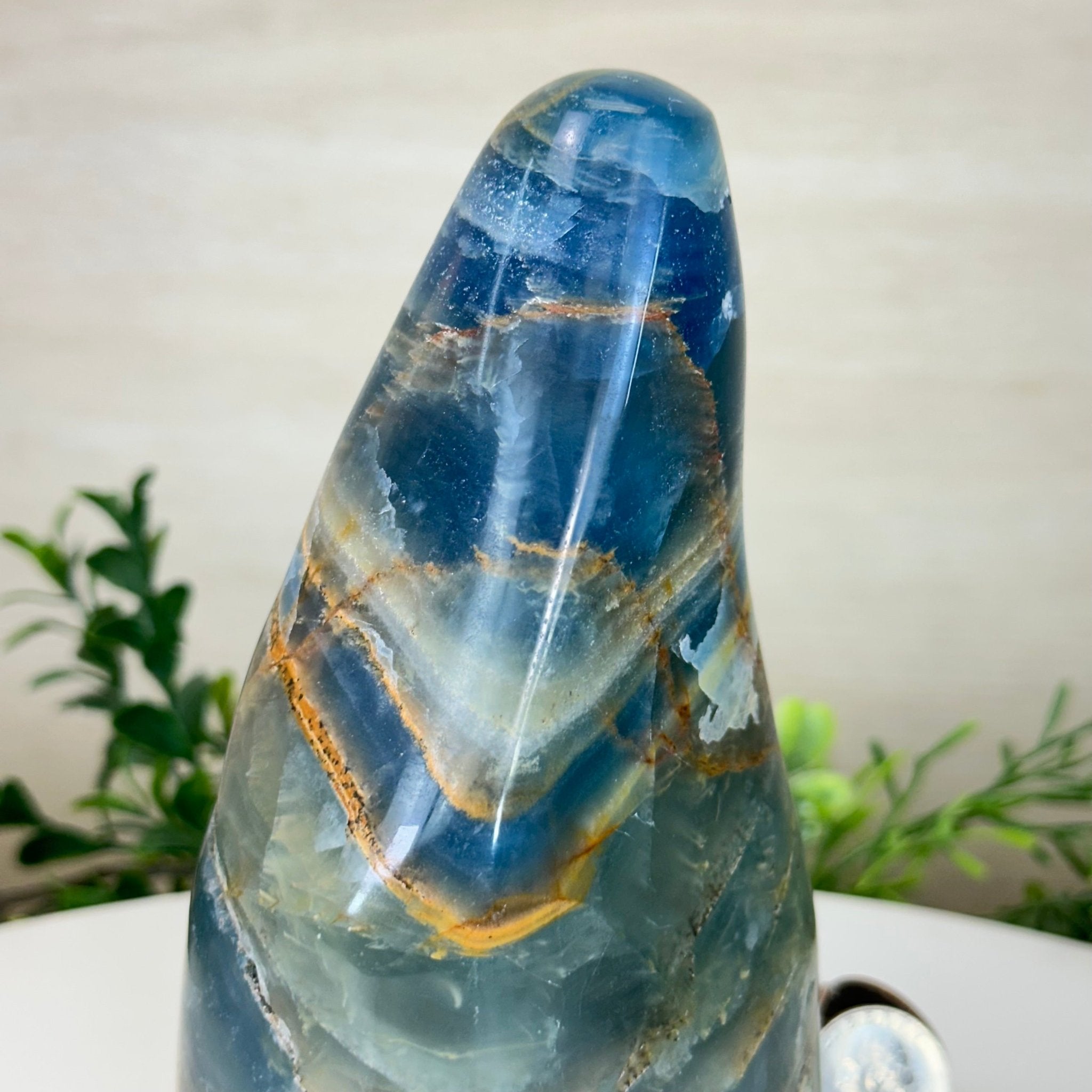 Polished Freeform Blue Onyx Gemstone, 3 lbs & 6.7” Tall #3301BX - 008 - Brazil GemsBrazil GemsPolished Freeform Blue Onyx Gemstone, 3 lbs & 6.7” Tall #3301BX - 008Freeform & Unique Shapes3301BX - 008