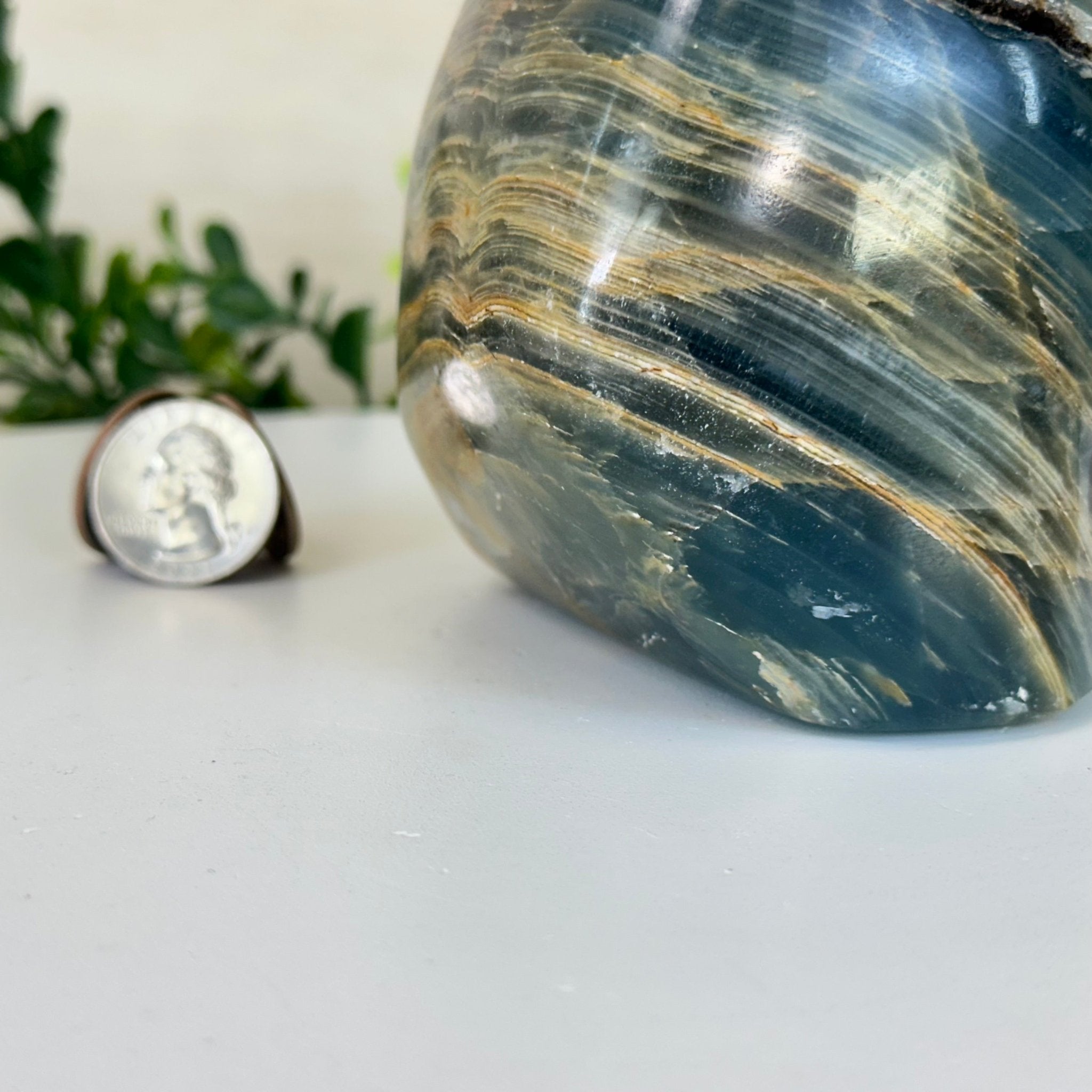 Polished Freeform Blue Onyx Gemstone, 3 lbs & 6.7” Tall #3301BX - 008 - Brazil GemsBrazil GemsPolished Freeform Blue Onyx Gemstone, 3 lbs & 6.7” Tall #3301BX - 008Freeform & Unique Shapes3301BX - 008