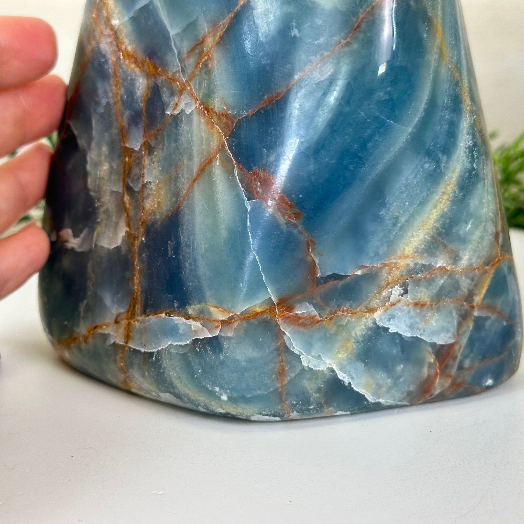 Polished Freeform Blue Onyx Gemstone, 5.5 lbs & 6.3” Tall #3301BX - 009 - Brazil GemsBrazil GemsPolished Freeform Blue Onyx Gemstone, 5.5 lbs & 6.3” Tall #3301BX - 009Freeform & Unique Shapes3301BX - 009