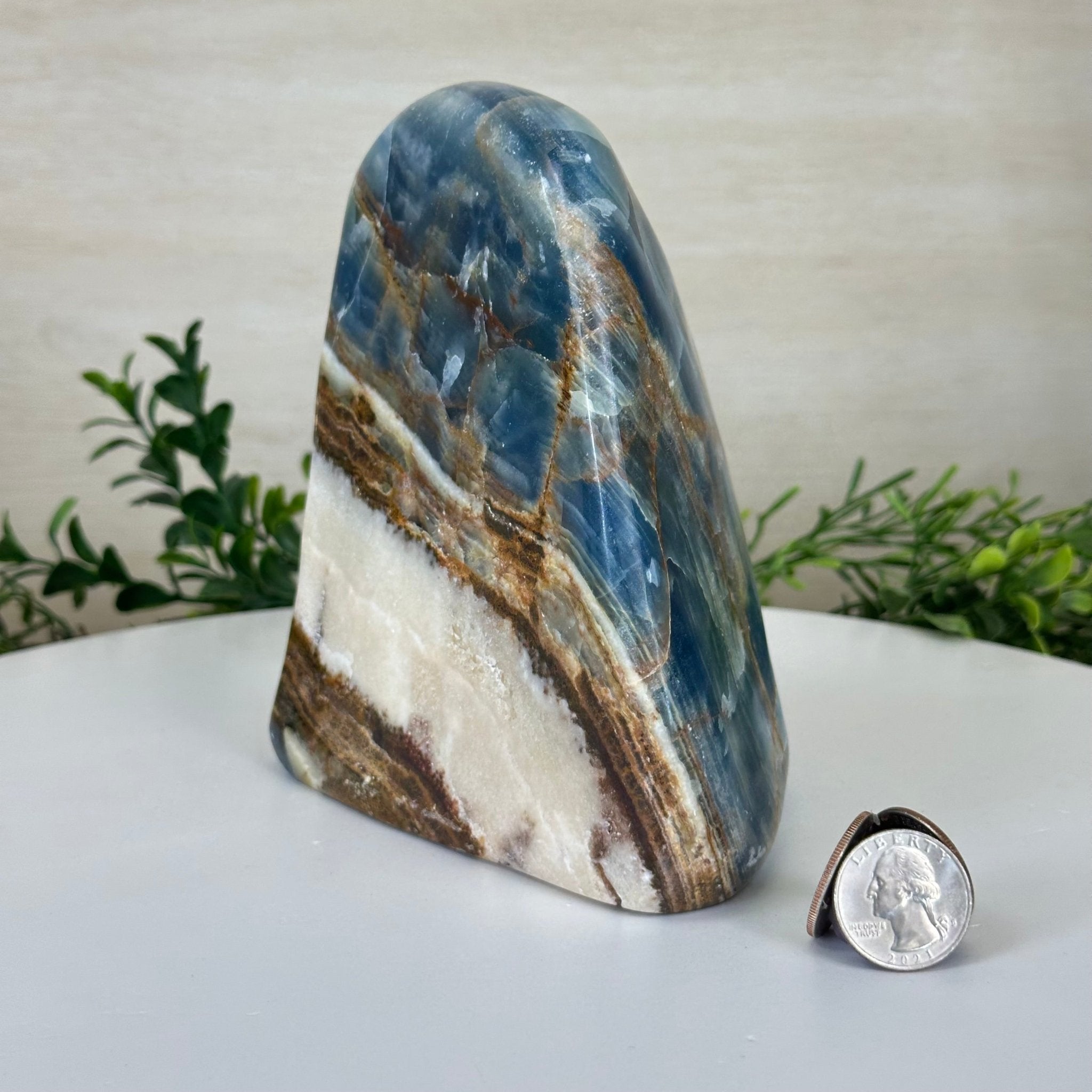 Polished Freeform Blue Onyx Gemstone, 5.5 lbs & 6.3” Tall #3301BX - 009 - Brazil GemsBrazil GemsPolished Freeform Blue Onyx Gemstone, 5.5 lbs & 6.3” Tall #3301BX - 009Freeform & Unique Shapes3301BX - 009