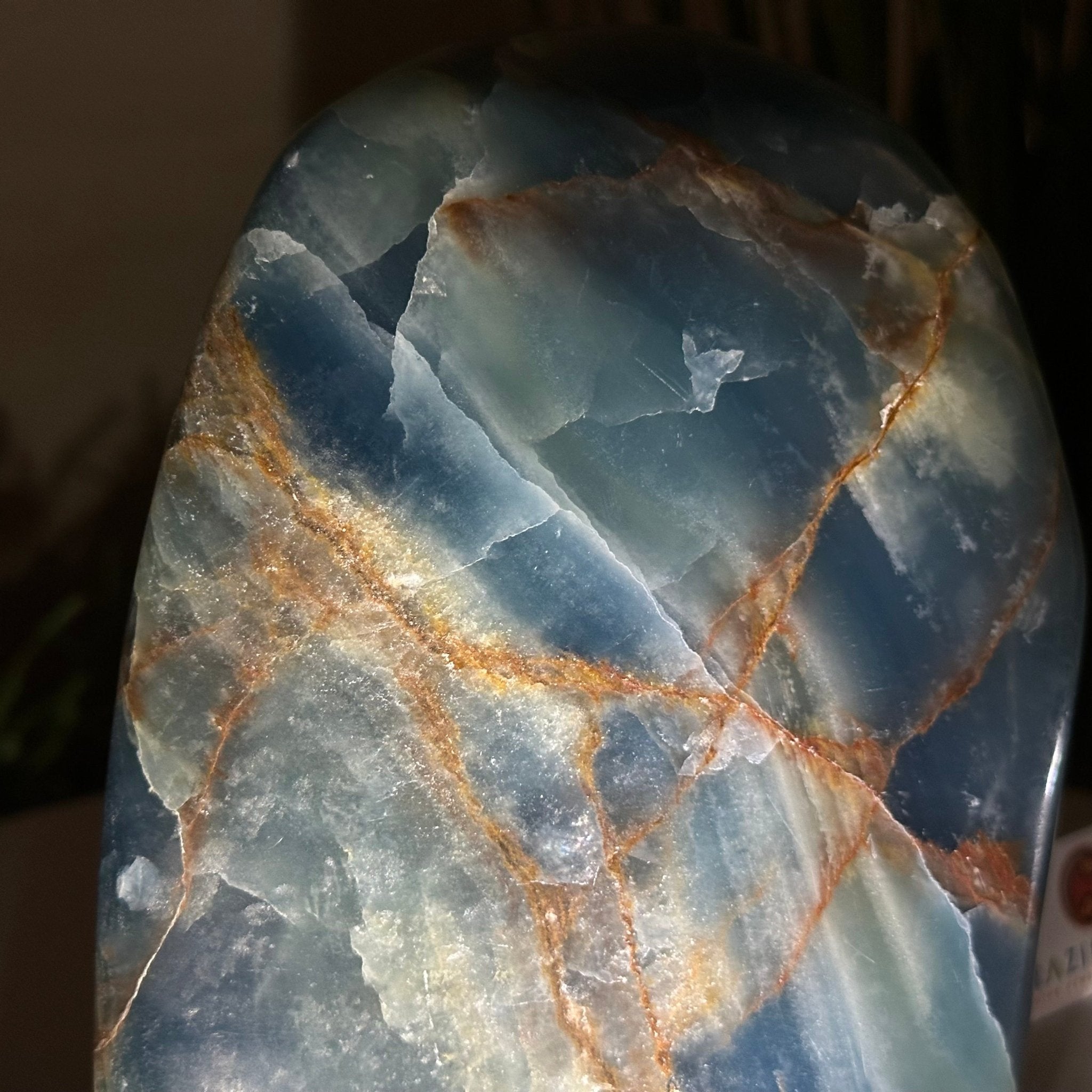 Polished Freeform Blue Onyx Gemstone, 5.5 lbs & 6.3” Tall #3301BX - 009 - Brazil GemsBrazil GemsPolished Freeform Blue Onyx Gemstone, 5.5 lbs & 6.3” Tall #3301BX - 009Freeform & Unique Shapes3301BX - 009