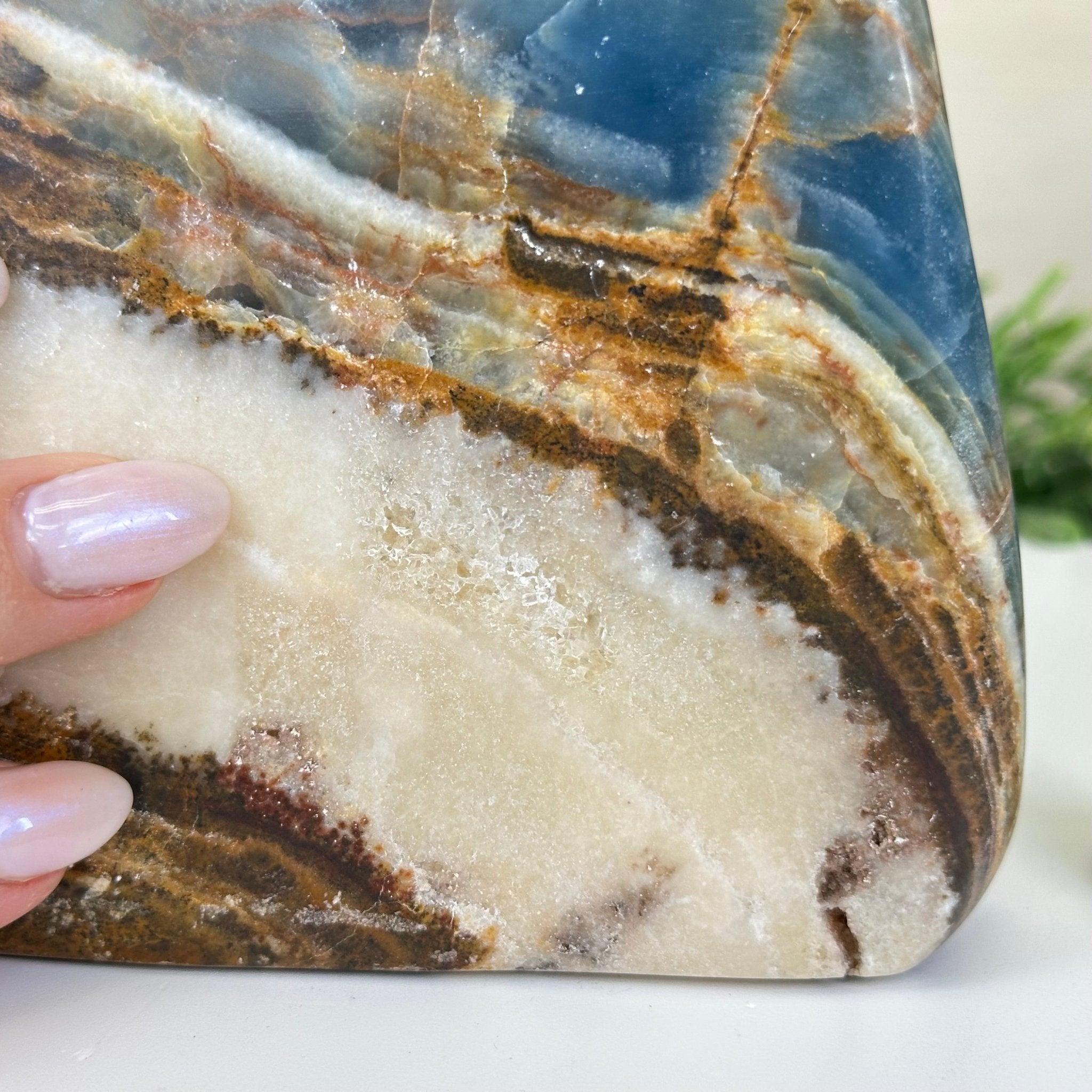 Polished Freeform Blue Onyx Gemstone, 5.5 lbs & 6.3” Tall #3301BX - 009 - Brazil GemsBrazil GemsPolished Freeform Blue Onyx Gemstone, 5.5 lbs & 6.3” Tall #3301BX - 009Freeform & Unique Shapes3301BX - 009