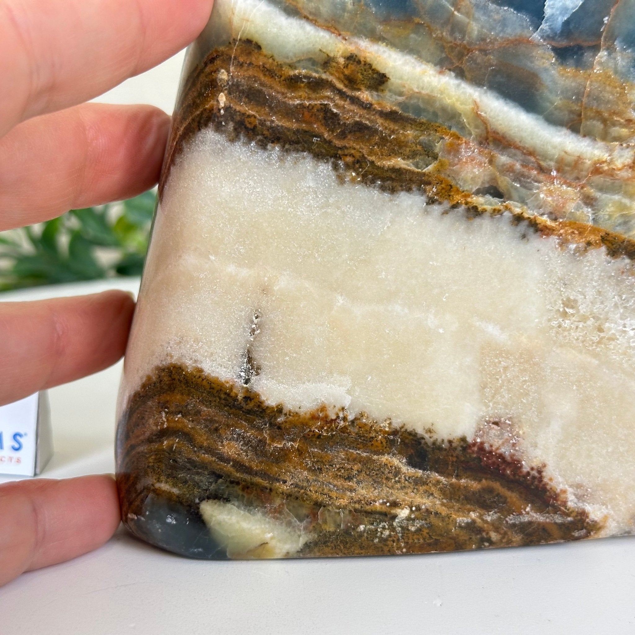 Polished Freeform Blue Onyx Gemstone, 5.5 lbs & 6.3” Tall #3301BX - 009 - Brazil GemsBrazil GemsPolished Freeform Blue Onyx Gemstone, 5.5 lbs & 6.3” Tall #3301BX - 009Freeform & Unique Shapes3301BX - 009