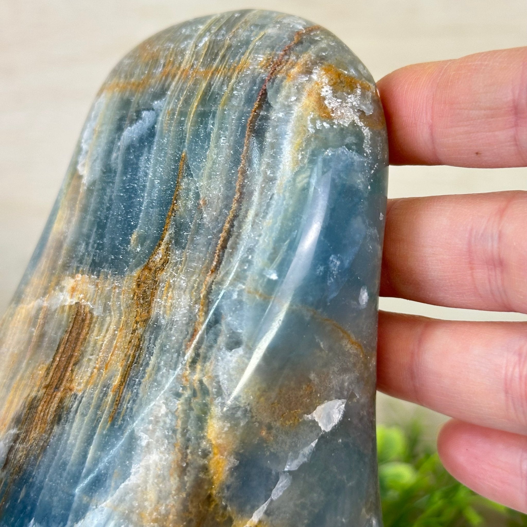 Polished Freeform Blue Onyx Gemstone, 7.1 lbs & 8.2” Tall #3301BX - 010 - Brazil GemsBrazil GemsPolished Freeform Blue Onyx Gemstone, 7.1 lbs & 8.2” Tall #3301BX - 010Freeform & Unique Shapes3301BX - 010