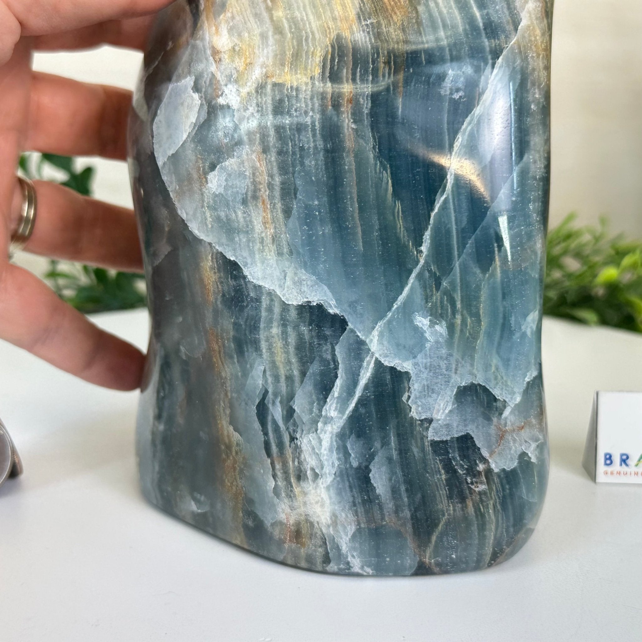 Polished Freeform Blue Onyx Gemstone, 7.1 lbs & 8.2” Tall #3301BX - 010 - Brazil GemsBrazil GemsPolished Freeform Blue Onyx Gemstone, 7.1 lbs & 8.2” Tall #3301BX - 010Freeform & Unique Shapes3301BX - 010