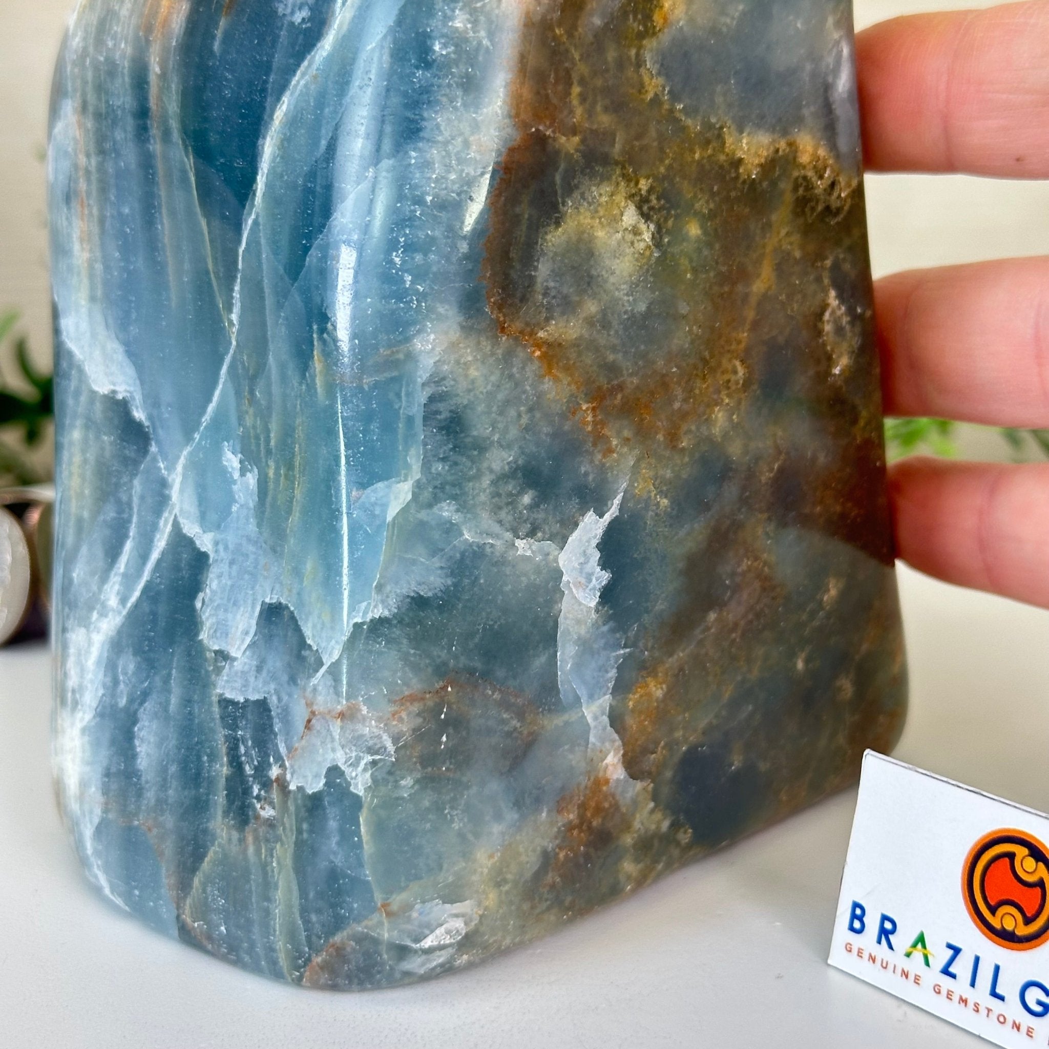 Polished Freeform Blue Onyx Gemstone, 7.1 lbs & 8.2” Tall #3301BX - 010 - Brazil GemsBrazil GemsPolished Freeform Blue Onyx Gemstone, 7.1 lbs & 8.2” Tall #3301BX - 010Freeform & Unique Shapes3301BX - 010