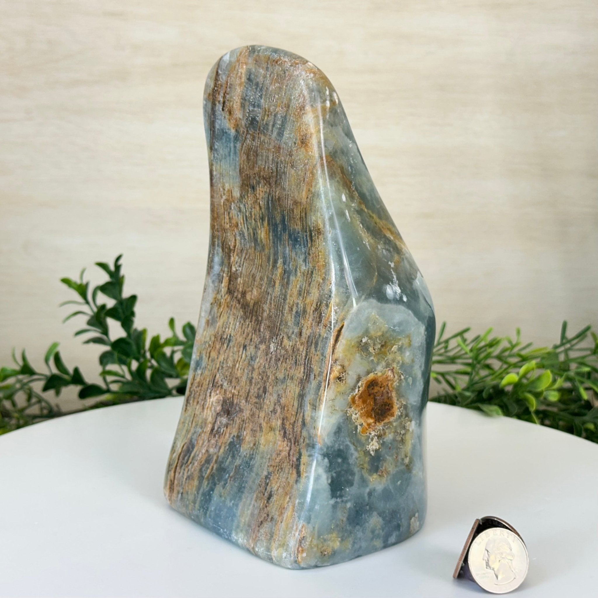 Polished Freeform Blue Onyx Gemstone, 7.1 lbs & 8.2” Tall #3301BX - 010 - Brazil GemsBrazil GemsPolished Freeform Blue Onyx Gemstone, 7.1 lbs & 8.2” Tall #3301BX - 010Freeform & Unique Shapes3301BX - 010