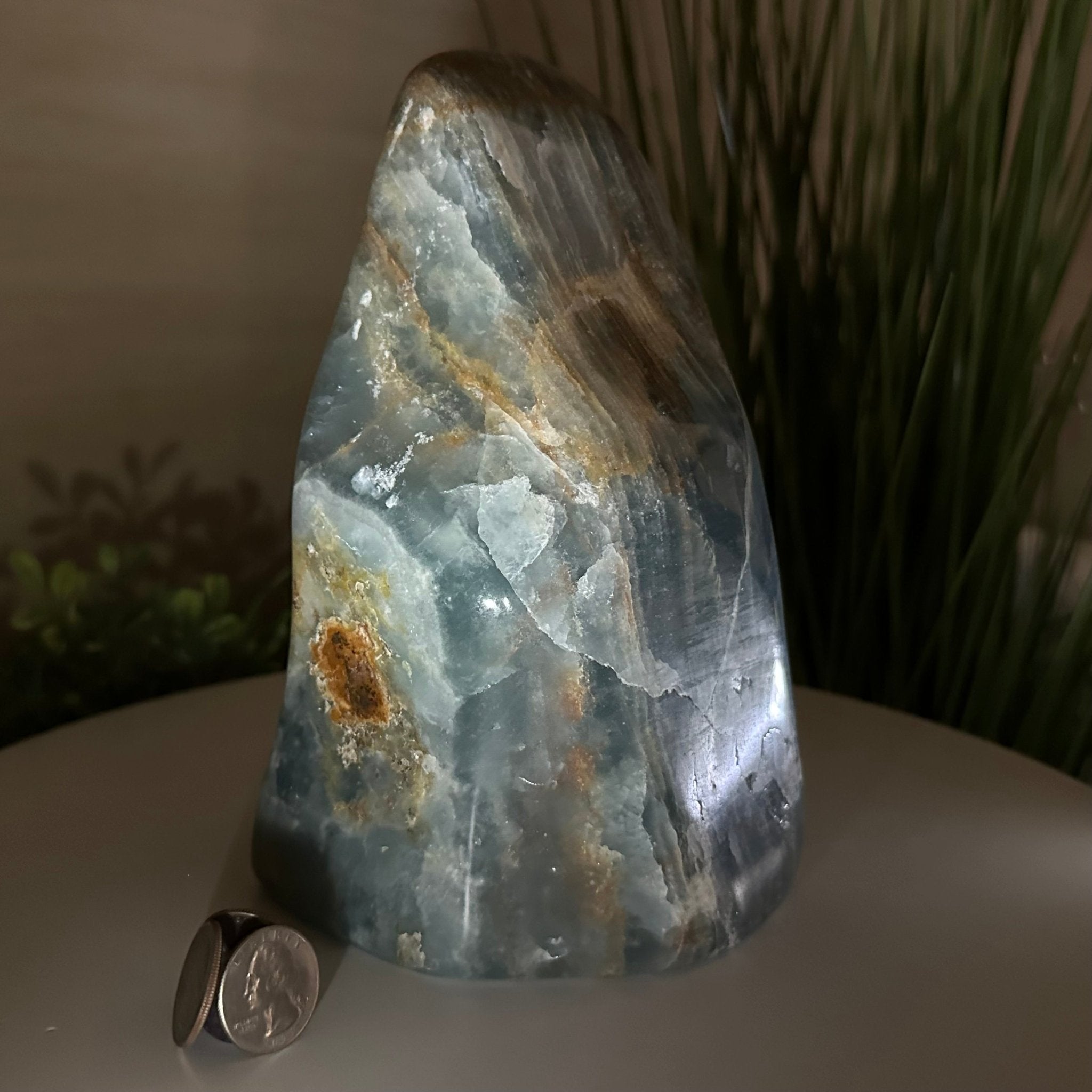 Polished Freeform Blue Onyx Gemstone, 7.1 lbs & 8.2” Tall #3301BX - 010 - Brazil GemsBrazil GemsPolished Freeform Blue Onyx Gemstone, 7.1 lbs & 8.2” Tall #3301BX - 010Freeform & Unique Shapes3301BX - 010