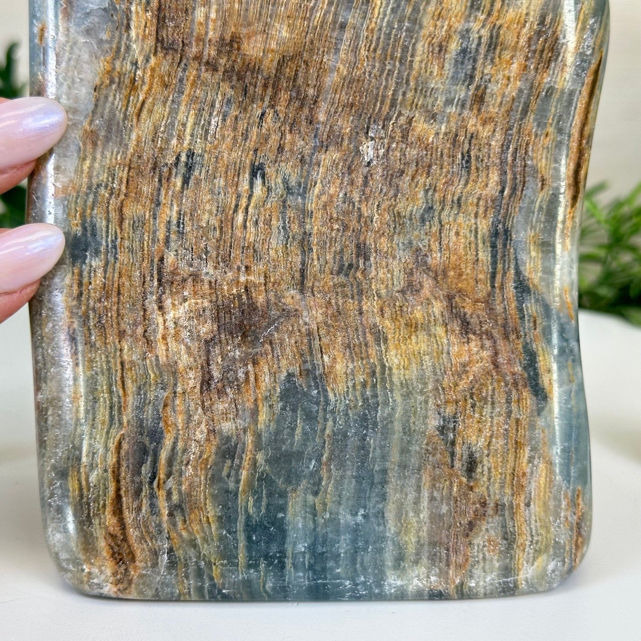 Polished Freeform Blue Onyx Gemstone, 7.1 lbs & 8.2” Tall #3301BX - 010 - Brazil GemsBrazil GemsPolished Freeform Blue Onyx Gemstone, 7.1 lbs & 8.2” Tall #3301BX - 010Freeform & Unique Shapes3301BX - 010