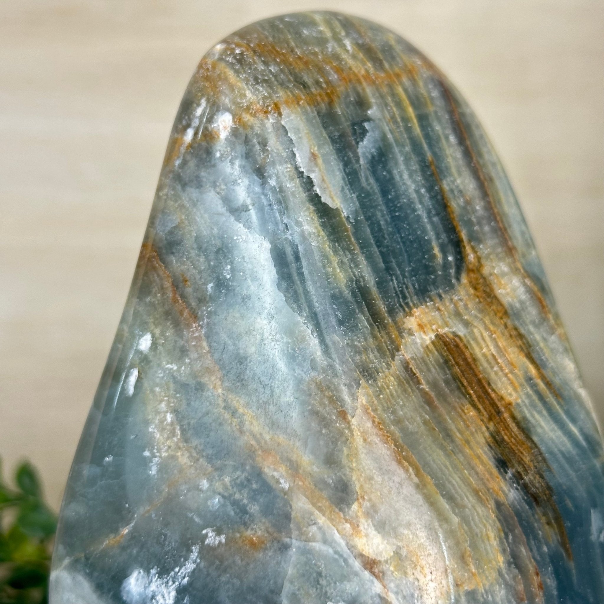 Polished Freeform Blue Onyx Gemstone, 7.1 lbs & 8.2” Tall #3301BX - 010 - Brazil GemsBrazil GemsPolished Freeform Blue Onyx Gemstone, 7.1 lbs & 8.2” Tall #3301BX - 010Freeform & Unique Shapes3301BX - 010