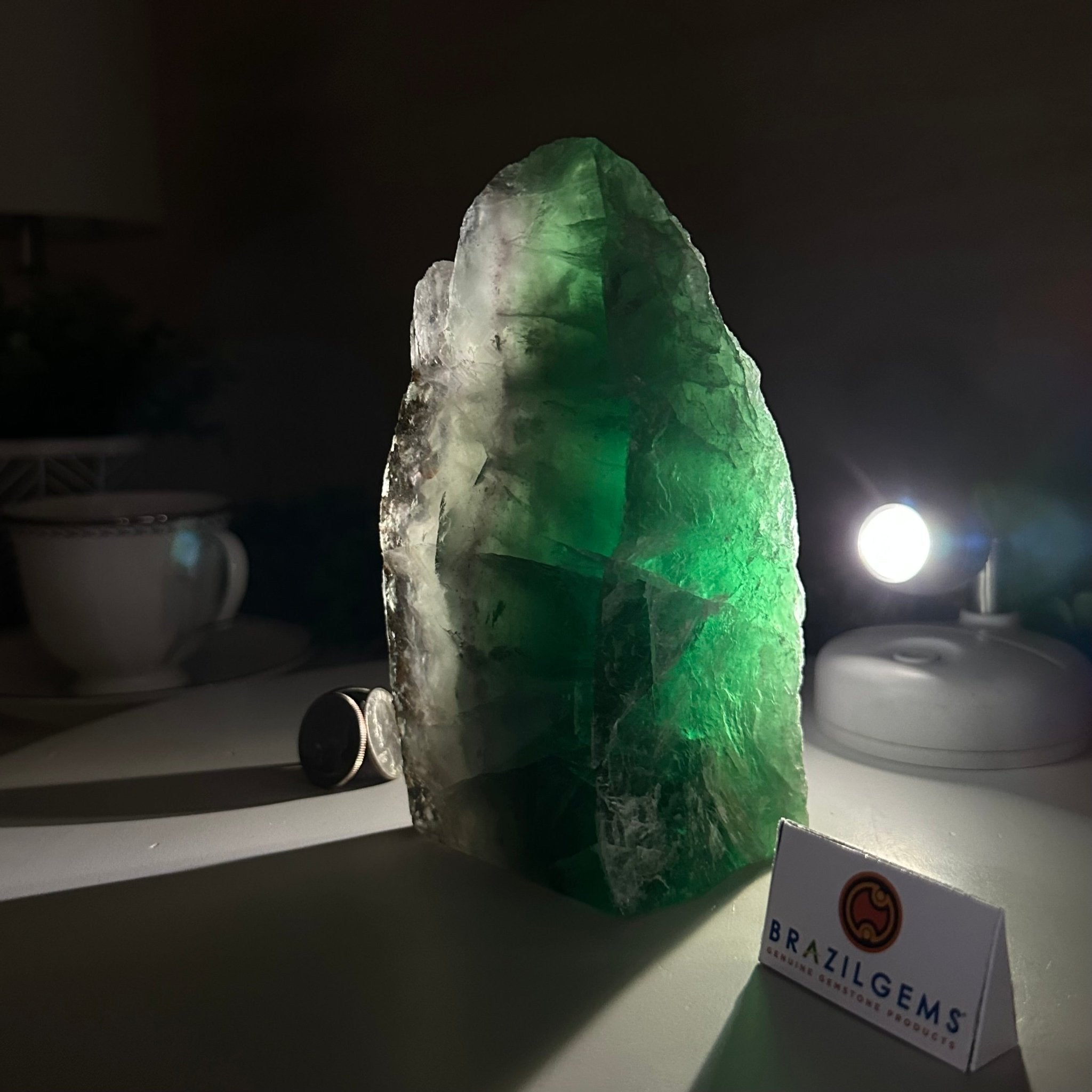 Polished Freeform Fluorite Gemstone, 3.1 lbs & 5.9” Tall #3303FL - 002 - Brazil GemsBrazil GemsPolished Freeform Fluorite Gemstone, 3.1 lbs & 5.9” Tall #3303FL - 002Freeform & Unique Shapes3303FL - 002