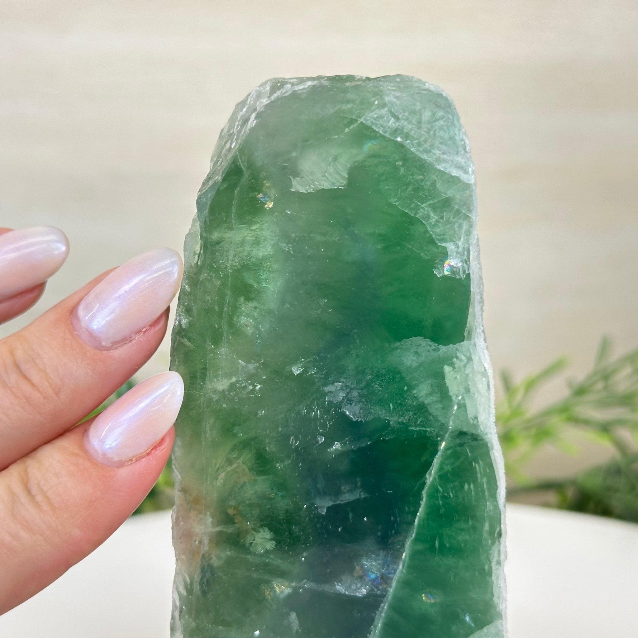 Polished Freeform Fluorite Gemstone, 3.1 lbs & 6.3” Tall #3303FL - 003 - Brazil GemsBrazil GemsPolished Freeform Fluorite Gemstone, 3.1 lbs & 6.3” Tall #3303FL - 003Freeform & Unique Shapes3303FL - 003