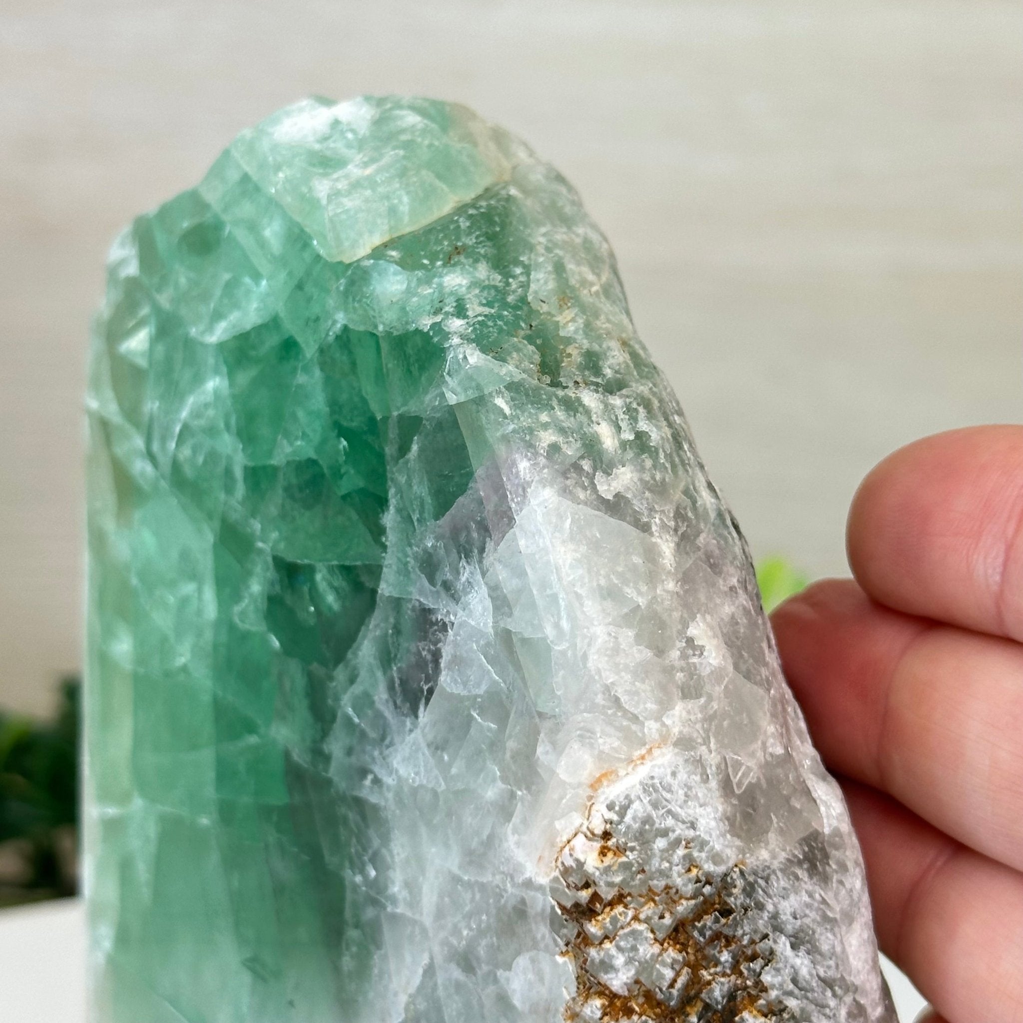 Polished Freeform Fluorite Gemstone, 3.9 lbs & 6” Tall #3303FL - 004 - Brazil GemsBrazil GemsPolished Freeform Fluorite Gemstone, 3.9 lbs & 6” Tall #3303FL - 004Freeform & Unique Shapes3303FL - 004