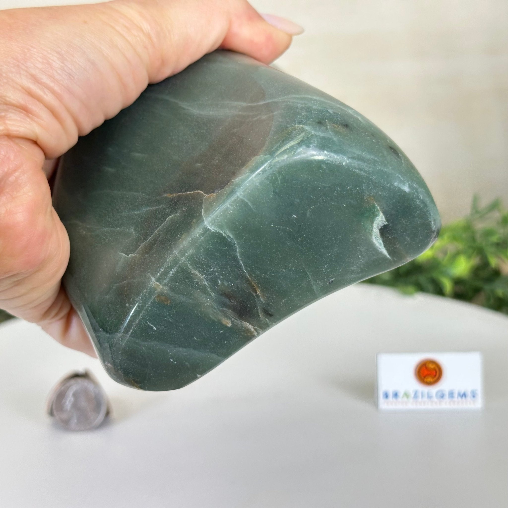 Polished Freeform Green Quartz Gemstone, 3.4 lbs & 6.2” Tall #3301GQ - 001 - Brazil GemsBrazil GemsPolished Freeform Green Quartz Gemstone, 3.4 lbs & 6.2” Tall #3301GQ - 001Freeform & Unique Shapes3301GQ - 001