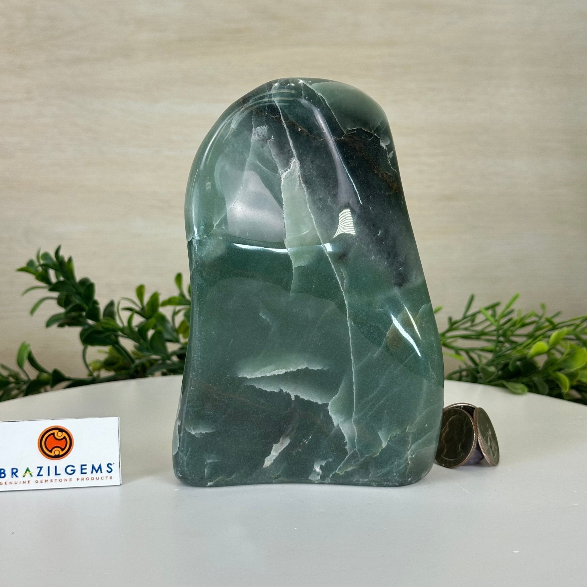 Polished Freeform Green Quartz Gemstone, 3.4 lbs & 6.2” Tall #3301GQ - 001 - Brazil GemsBrazil GemsPolished Freeform Green Quartz Gemstone, 3.4 lbs & 6.2” Tall #3301GQ - 001Freeform & Unique Shapes3301GQ - 001