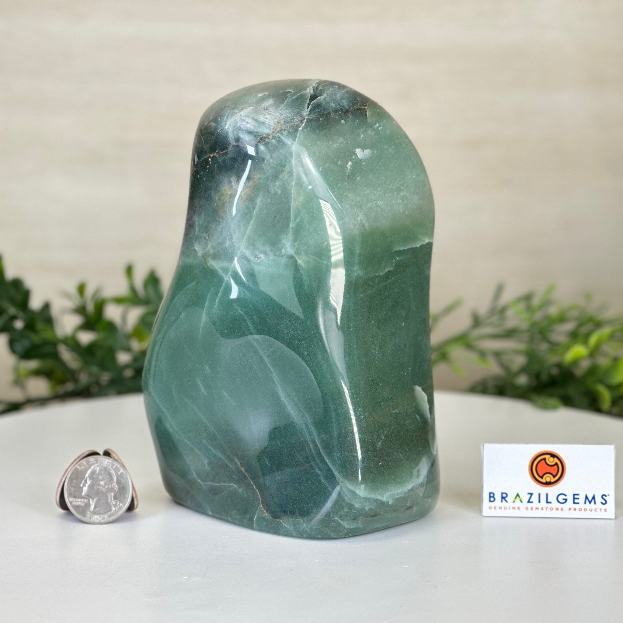 Polished Freeform Green Quartz Gemstone, 3.4 lbs & 6.2” Tall #3301GQ - 001 - Brazil GemsBrazil GemsPolished Freeform Green Quartz Gemstone, 3.4 lbs & 6.2” Tall #3301GQ - 001Freeform & Unique Shapes3301GQ - 001