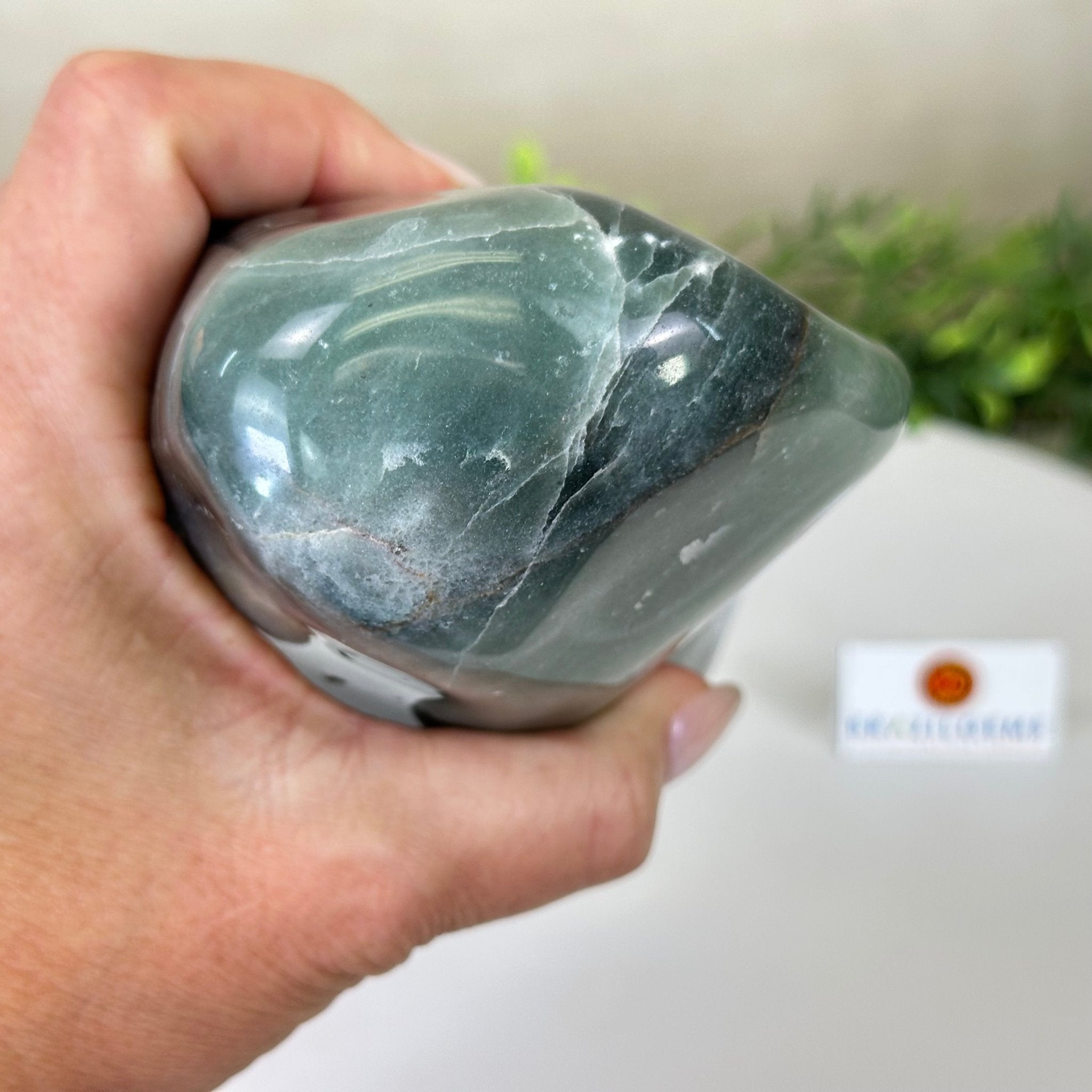 Polished Freeform Green Quartz Gemstone, 3.4 lbs & 6.2” Tall #3301GQ - 001 - Brazil GemsBrazil GemsPolished Freeform Green Quartz Gemstone, 3.4 lbs & 6.2” Tall #3301GQ - 001Freeform & Unique Shapes3301GQ - 001