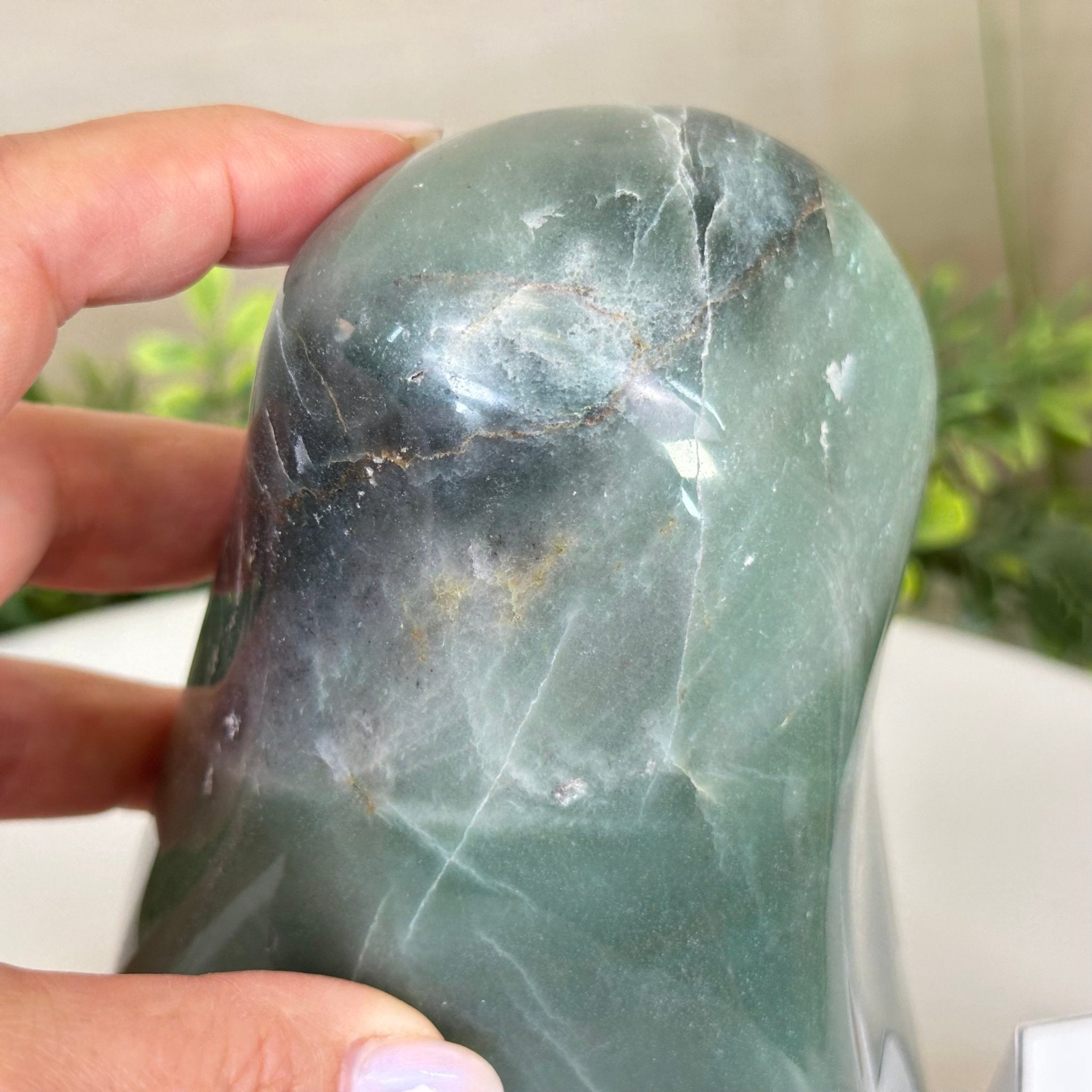 Polished Freeform Green Quartz Gemstone, 3.4 lbs & 6.2” Tall #3301GQ - 001 - Brazil GemsBrazil GemsPolished Freeform Green Quartz Gemstone, 3.4 lbs & 6.2” Tall #3301GQ - 001Freeform & Unique Shapes3301GQ - 001