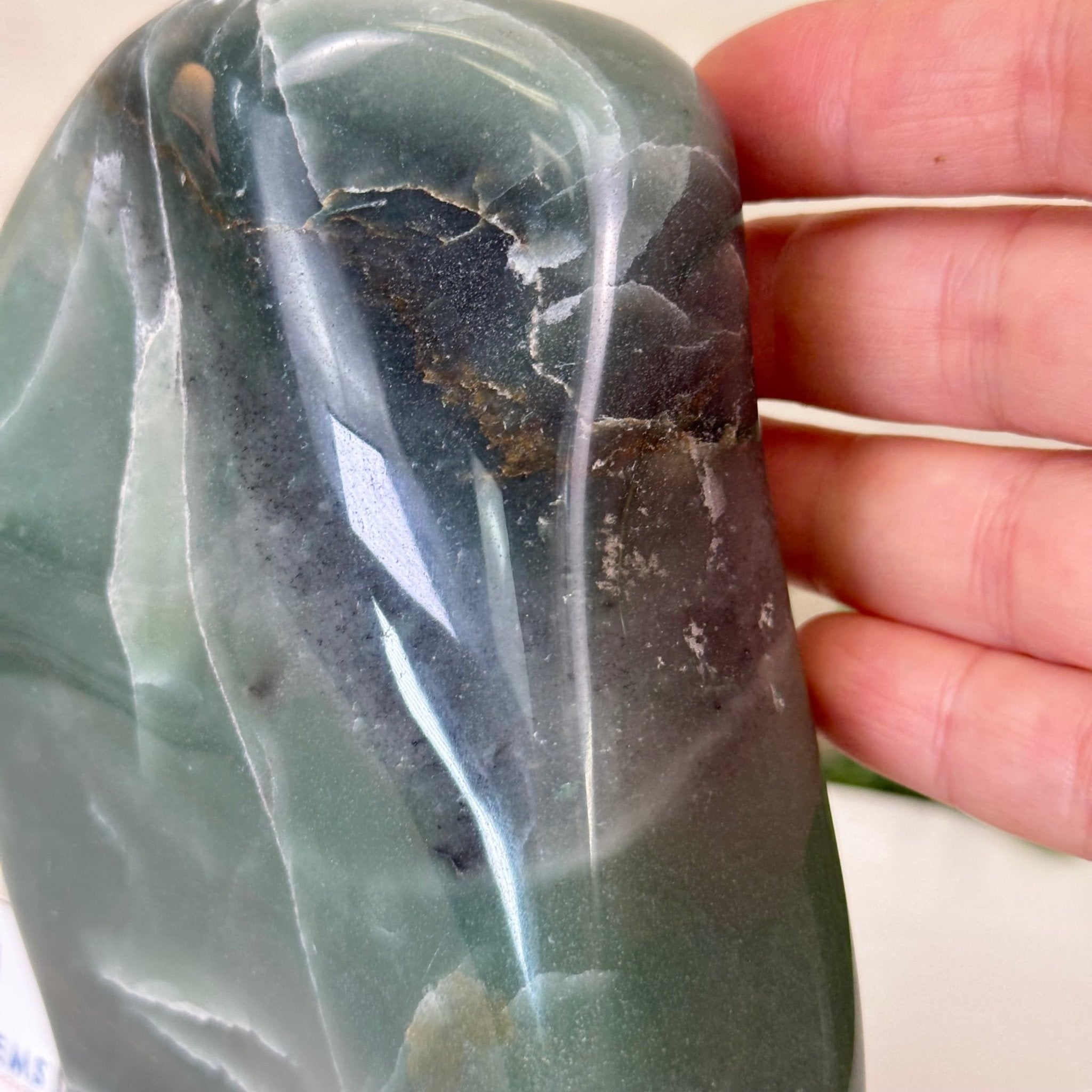 Polished Freeform Green Quartz Gemstone, 3.4 lbs & 6.2” Tall #3301GQ - 001 - Brazil GemsBrazil GemsPolished Freeform Green Quartz Gemstone, 3.4 lbs & 6.2” Tall #3301GQ - 001Freeform & Unique Shapes3301GQ - 001
