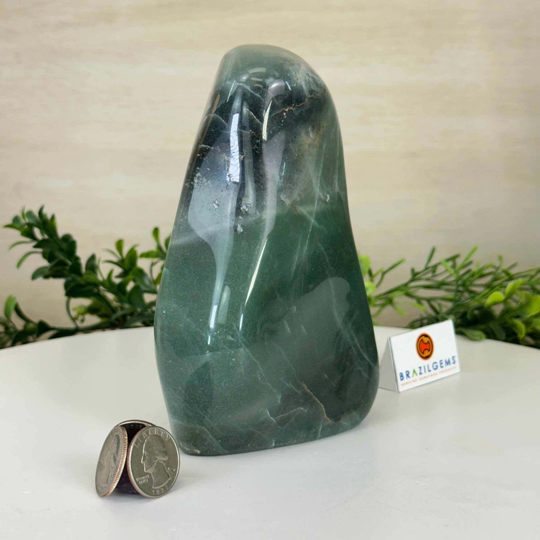 Polished Freeform Green Quartz Gemstone, 3.4 lbs & 6.2” Tall #3301GQ - 001 - Brazil GemsBrazil GemsPolished Freeform Green Quartz Gemstone, 3.4 lbs & 6.2” Tall #3301GQ - 001Freeform & Unique Shapes3301GQ - 001