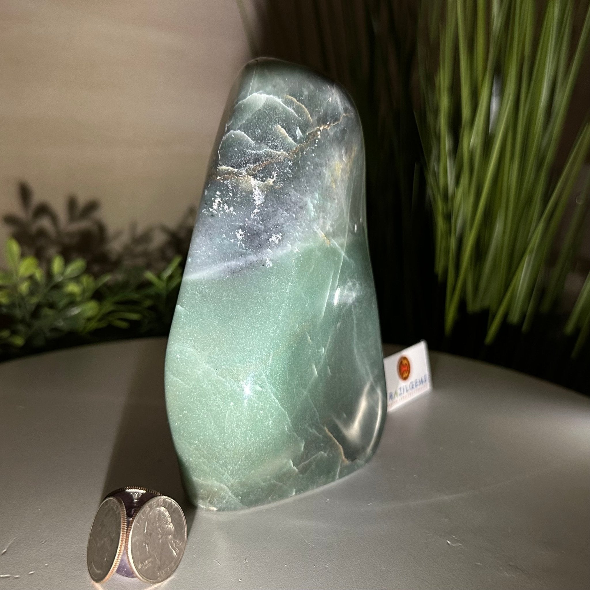 Polished Freeform Green Quartz Gemstone, 3.4 lbs & 6.2” Tall #3301GQ - 001 - Brazil GemsBrazil GemsPolished Freeform Green Quartz Gemstone, 3.4 lbs & 6.2” Tall #3301GQ - 001Freeform & Unique Shapes3301GQ - 001
