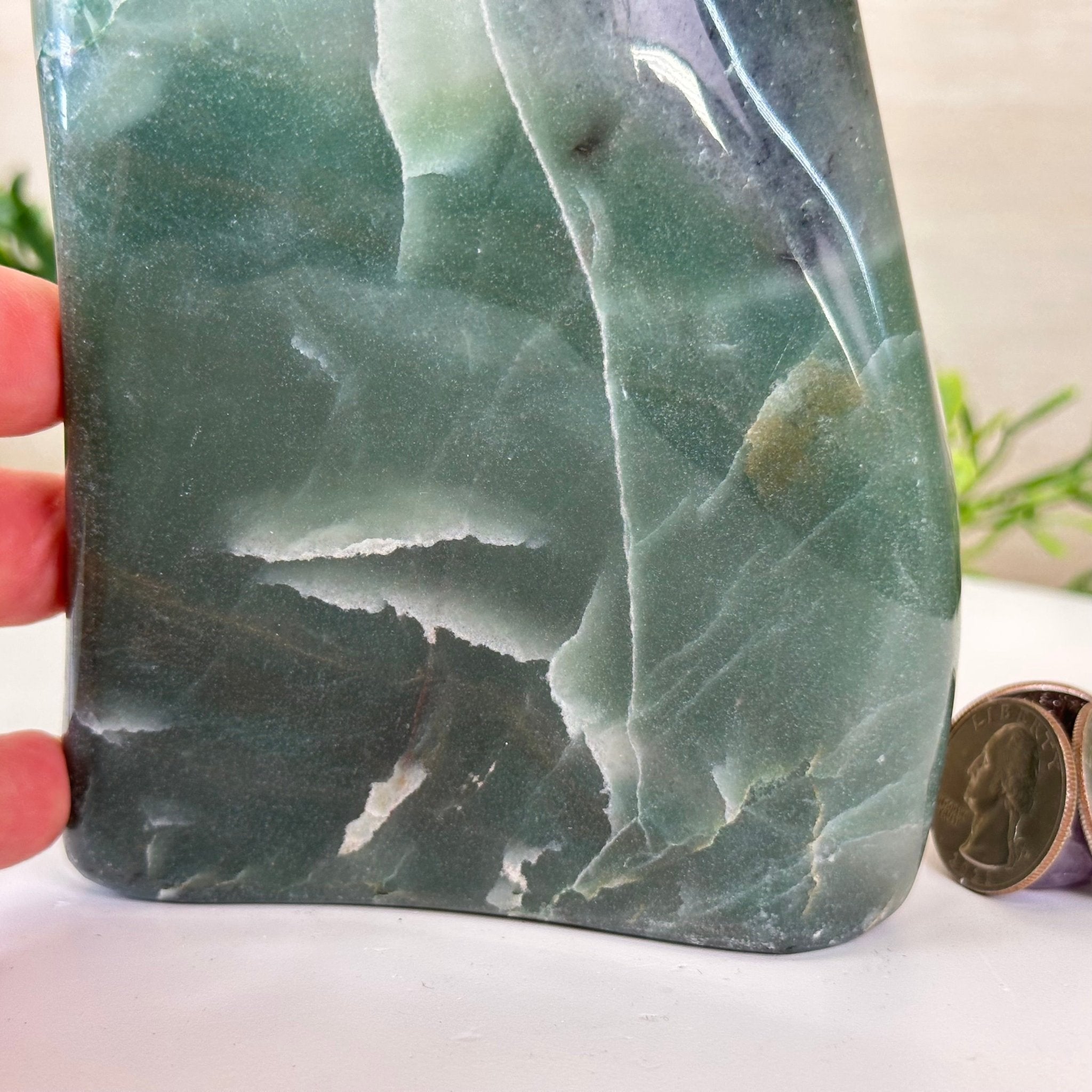 Polished Freeform Green Quartz Gemstone, 3.4 lbs & 6.2” Tall #3301GQ - 001 - Brazil GemsBrazil GemsPolished Freeform Green Quartz Gemstone, 3.4 lbs & 6.2” Tall #3301GQ - 001Freeform & Unique Shapes3301GQ - 001
