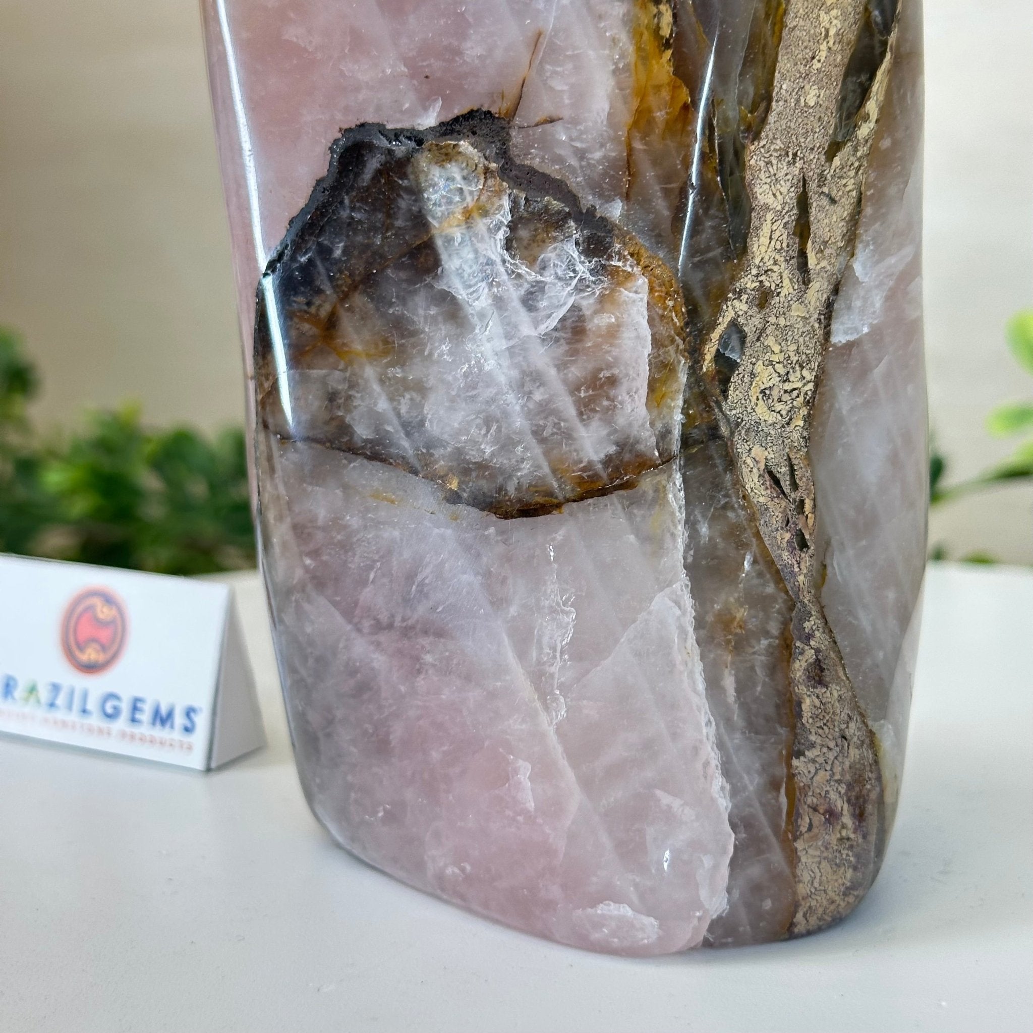 Polished Freeform Hematoid Rose Quartz Gemstone, 2.9 lbs & 6.5” Tall #3301HR - 003 - Brazil GemsBrazil GemsPolished Freeform Hematoid Rose Quartz Gemstone, 2.9 lbs & 6.5” Tall #3301HR - 003Freeform & Unique Shapes3301HR - 003