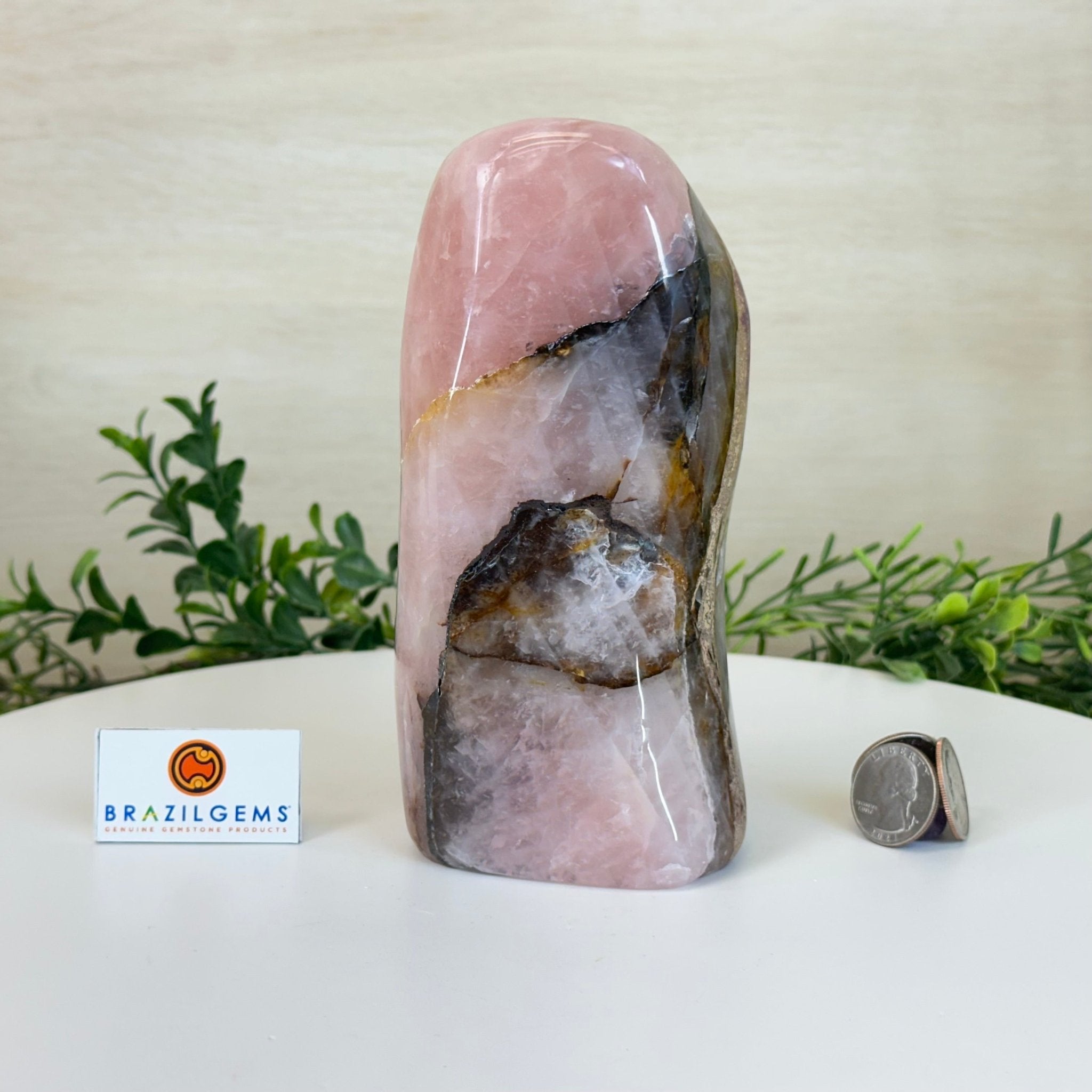 Polished Freeform Hematoid Rose Quartz Gemstone, 2.9 lbs & 6.5” Tall #3301HR - 003 - Brazil GemsBrazil GemsPolished Freeform Hematoid Rose Quartz Gemstone, 2.9 lbs & 6.5” Tall #3301HR - 003Freeform & Unique Shapes3301HR - 003