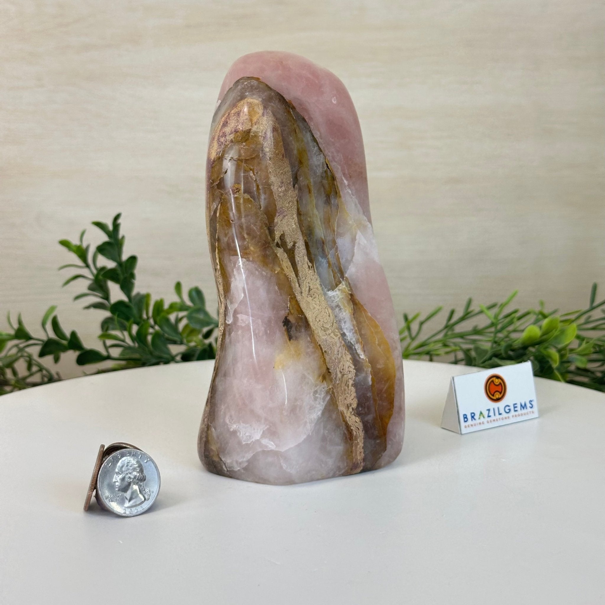 Polished Freeform Hematoid Rose Quartz Gemstone, 2.9 lbs & 6.5” Tall #3301HR - 003 - Brazil GemsBrazil GemsPolished Freeform Hematoid Rose Quartz Gemstone, 2.9 lbs & 6.5” Tall #3301HR - 003Freeform & Unique Shapes3301HR - 003