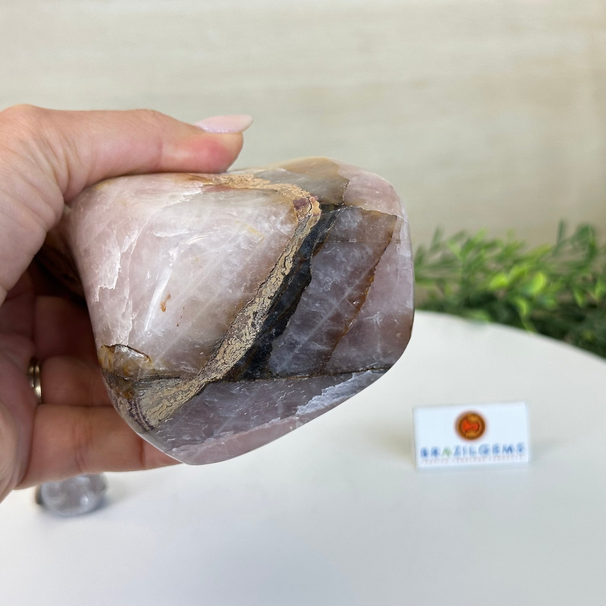 Polished Freeform Hematoid Rose Quartz Gemstone, 2.9 lbs & 6.5” Tall #3301HR - 003 - Brazil GemsBrazil GemsPolished Freeform Hematoid Rose Quartz Gemstone, 2.9 lbs & 6.5” Tall #3301HR - 003Freeform & Unique Shapes3301HR - 003