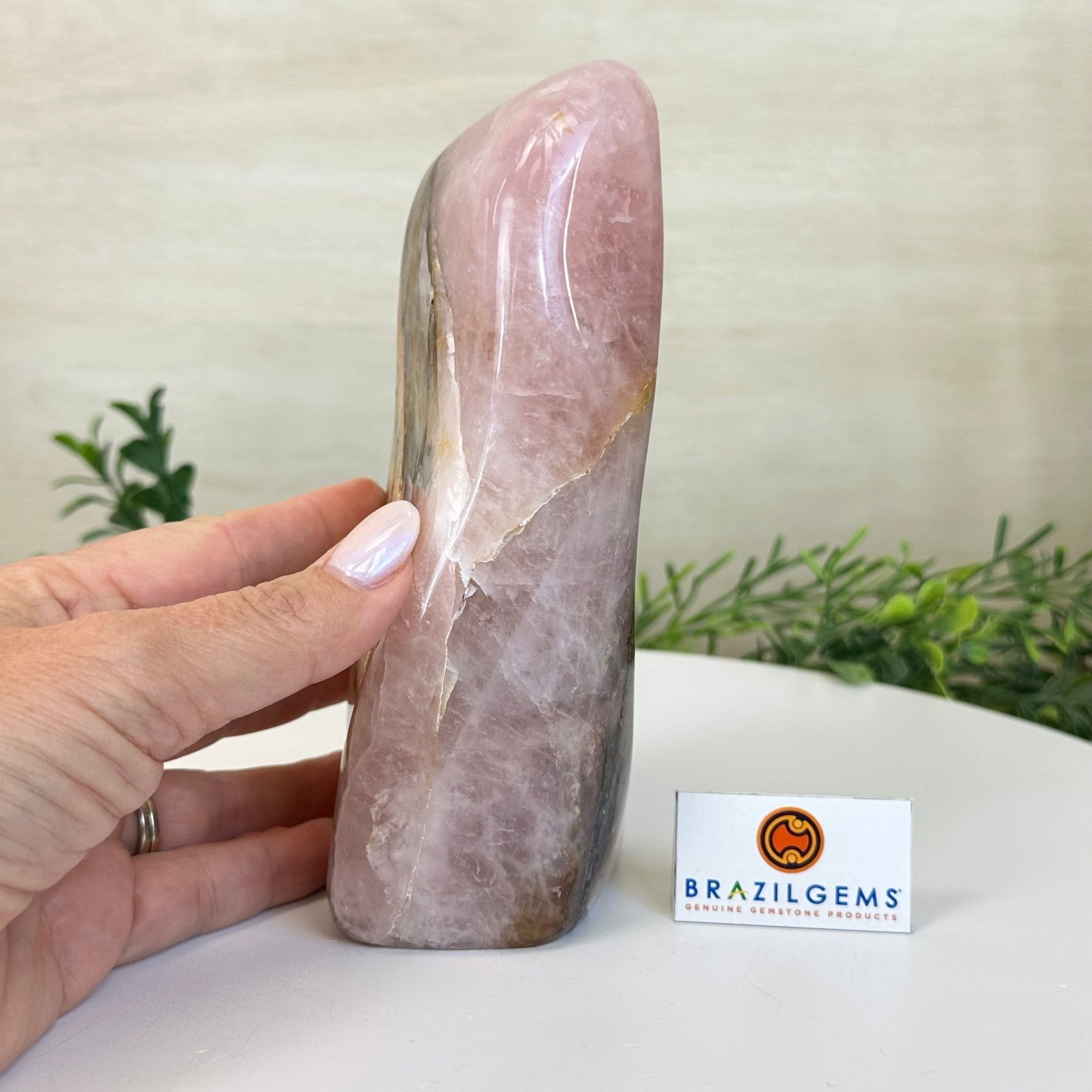 Polished Freeform Hematoid Rose Quartz Gemstone, 2.9 lbs & 6.5” Tall #3301HR - 003 - Brazil GemsBrazil GemsPolished Freeform Hematoid Rose Quartz Gemstone, 2.9 lbs & 6.5” Tall #3301HR - 003Freeform & Unique Shapes3301HR - 003