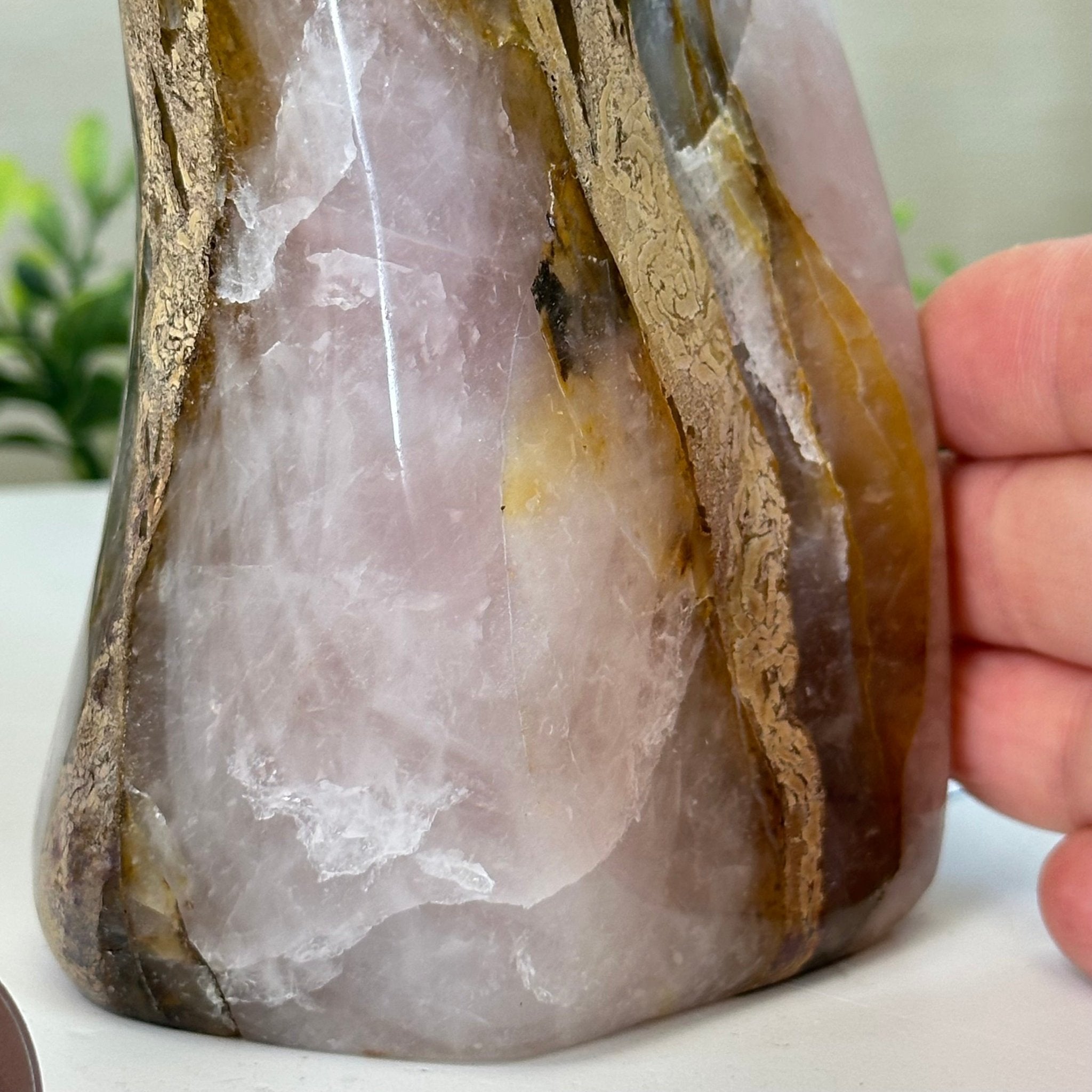 Polished Freeform Hematoid Rose Quartz Gemstone, 2.9 lbs & 6.5” Tall #3301HR - 003 - Brazil GemsBrazil GemsPolished Freeform Hematoid Rose Quartz Gemstone, 2.9 lbs & 6.5” Tall #3301HR - 003Freeform & Unique Shapes3301HR - 003