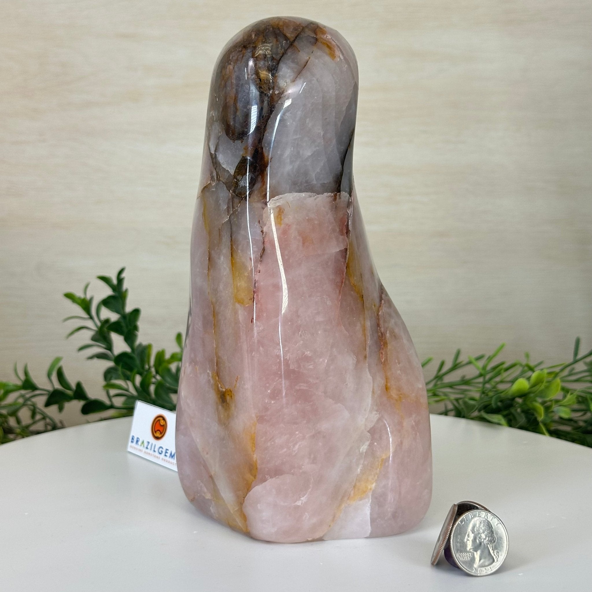 Polished Freeform Hematoid Rose Quartz Gemstone, 6.5 lbs & 8.5” Tall #3301HR - 001 - Brazil GemsBrazil GemsPolished Freeform Hematoid Rose Quartz Gemstone, 6.5 lbs & 8.5” Tall #3301HR - 001Freeform & Unique Shapes3301HR - 001