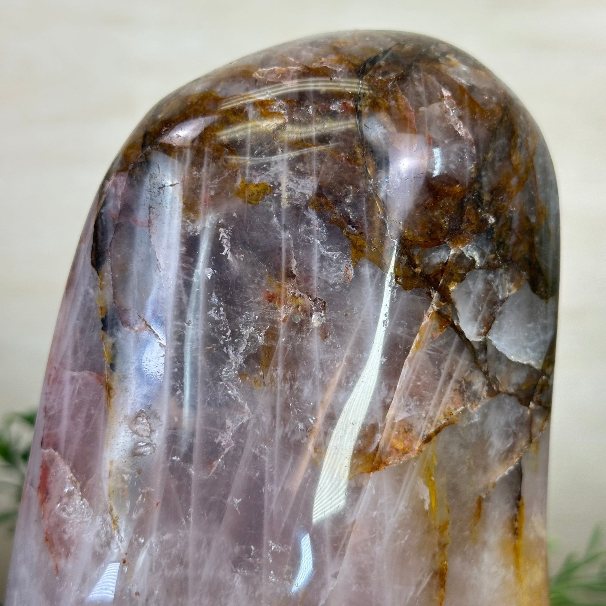 Polished Freeform Hematoid Rose Quartz Gemstone, 6.5 lbs & 8.5” Tall #3301HR - 001 - Brazil GemsBrazil GemsPolished Freeform Hematoid Rose Quartz Gemstone, 6.5 lbs & 8.5” Tall #3301HR - 001Freeform & Unique Shapes3301HR - 001