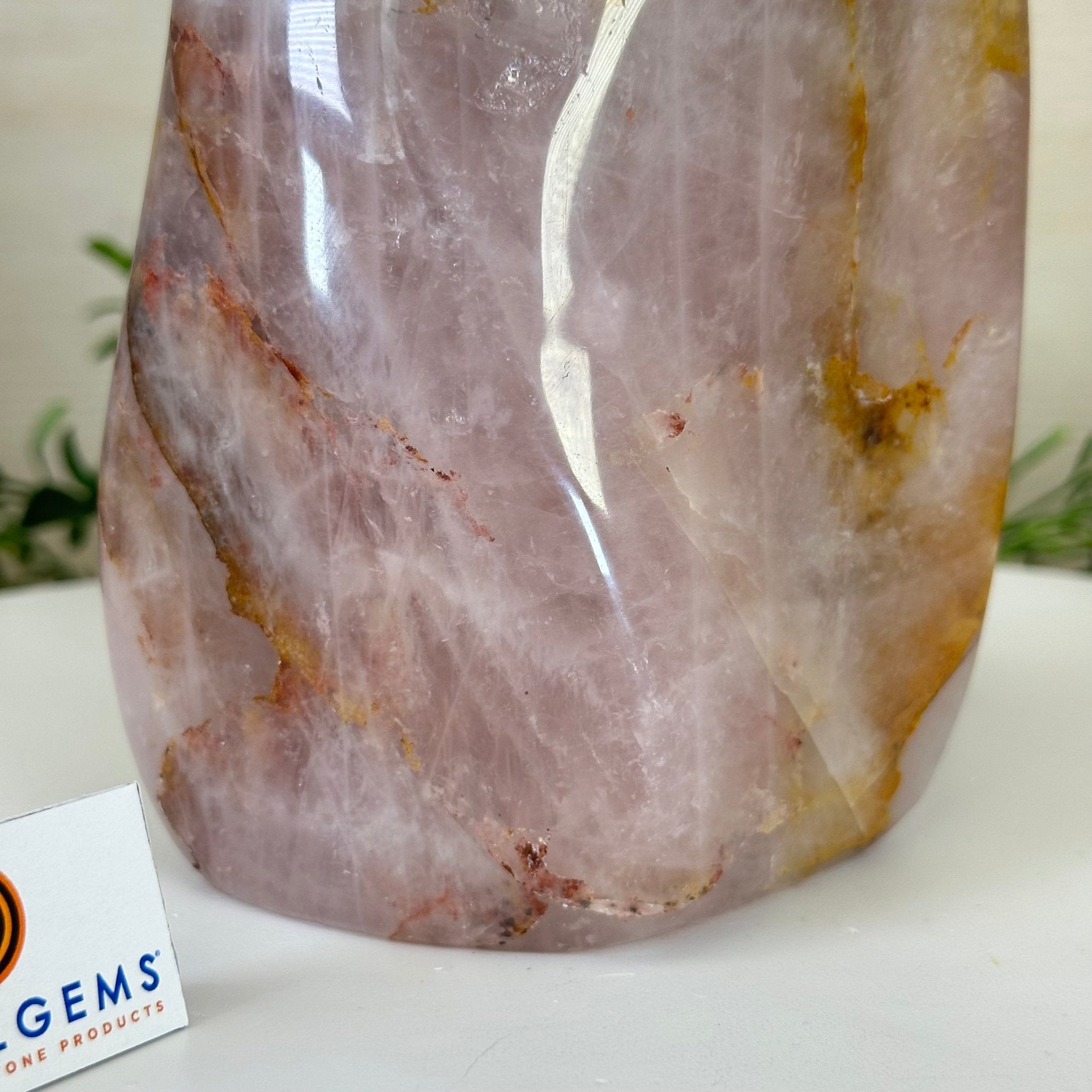 Polished Freeform Hematoid Rose Quartz Gemstone, 6.5 lbs & 8.5” Tall #3301HR - 001 - Brazil GemsBrazil GemsPolished Freeform Hematoid Rose Quartz Gemstone, 6.5 lbs & 8.5” Tall #3301HR - 001Freeform & Unique Shapes3301HR - 001