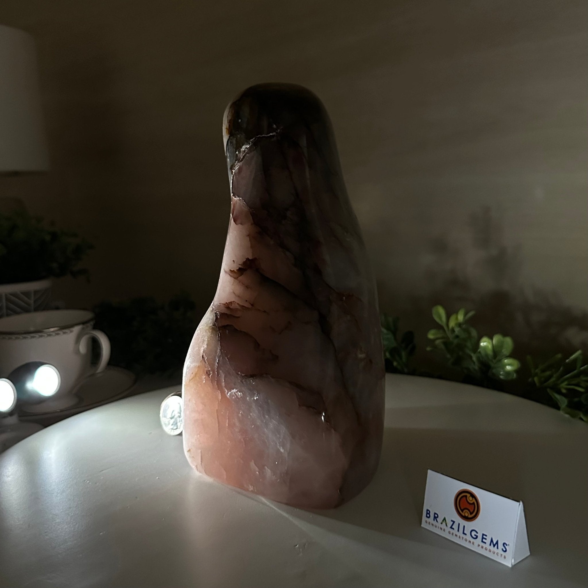 Polished Freeform Hematoid Rose Quartz Gemstone, 6.5 lbs & 8.5” Tall #3301HR - 001 - Brazil GemsBrazil GemsPolished Freeform Hematoid Rose Quartz Gemstone, 6.5 lbs & 8.5” Tall #3301HR - 001Freeform & Unique Shapes3301HR - 001