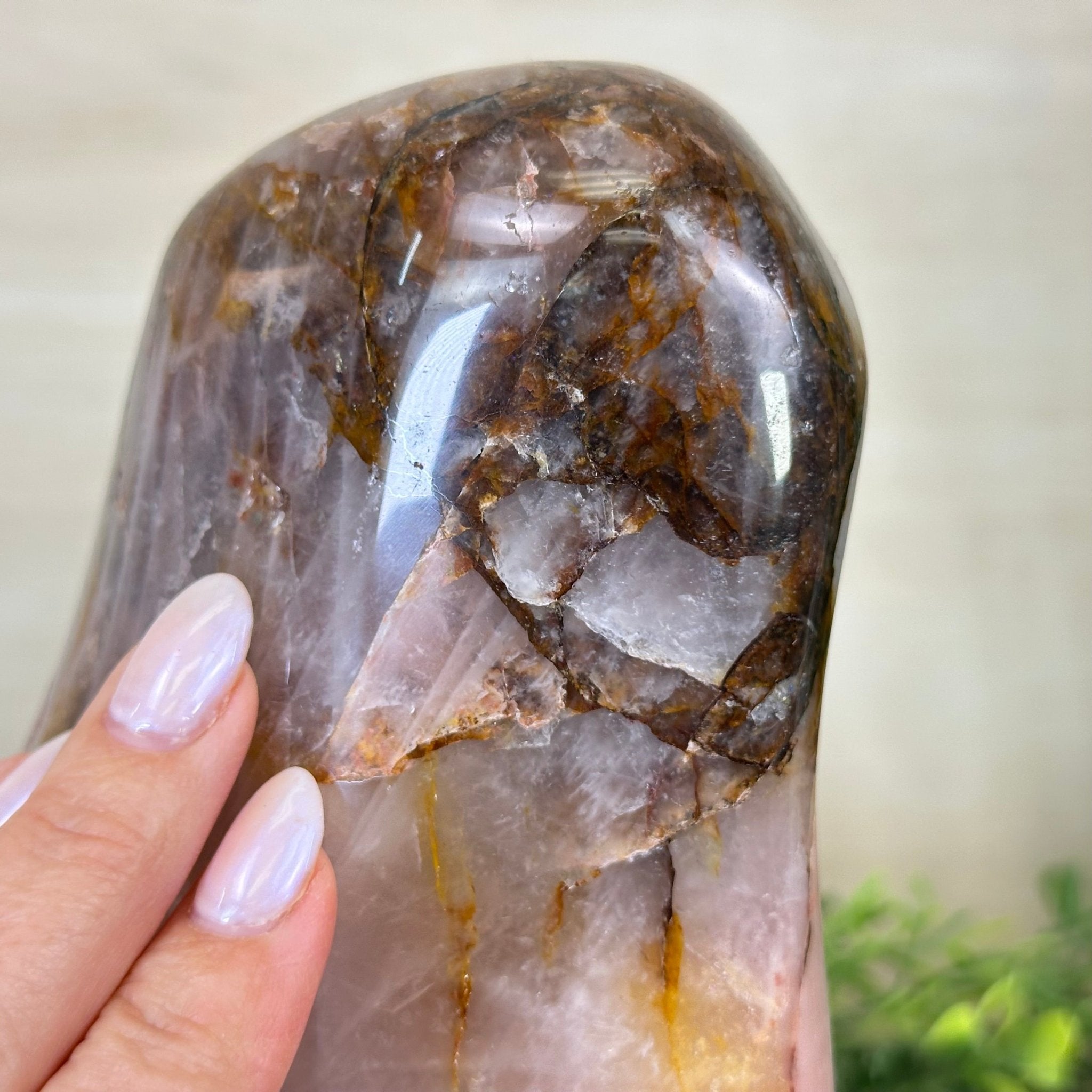 Polished Freeform Hematoid Rose Quartz Gemstone, 6.5 lbs & 8.5” Tall #3301HR - 001 - Brazil GemsBrazil GemsPolished Freeform Hematoid Rose Quartz Gemstone, 6.5 lbs & 8.5” Tall #3301HR - 001Freeform & Unique Shapes3301HR - 001