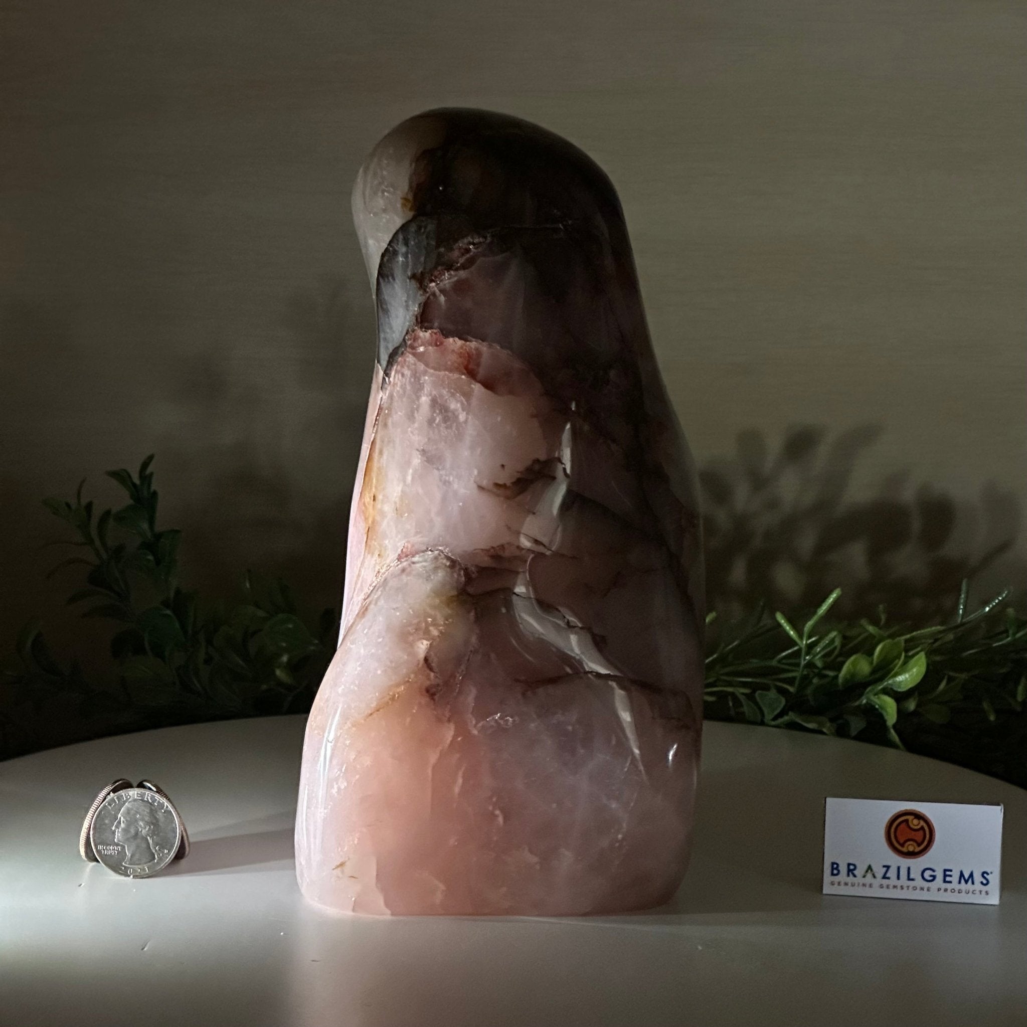 Polished Freeform Hematoid Rose Quartz Gemstone, 6.5 lbs & 8.5” Tall #3301HR - 001 - Brazil GemsBrazil GemsPolished Freeform Hematoid Rose Quartz Gemstone, 6.5 lbs & 8.5” Tall #3301HR - 001Freeform & Unique Shapes3301HR - 001