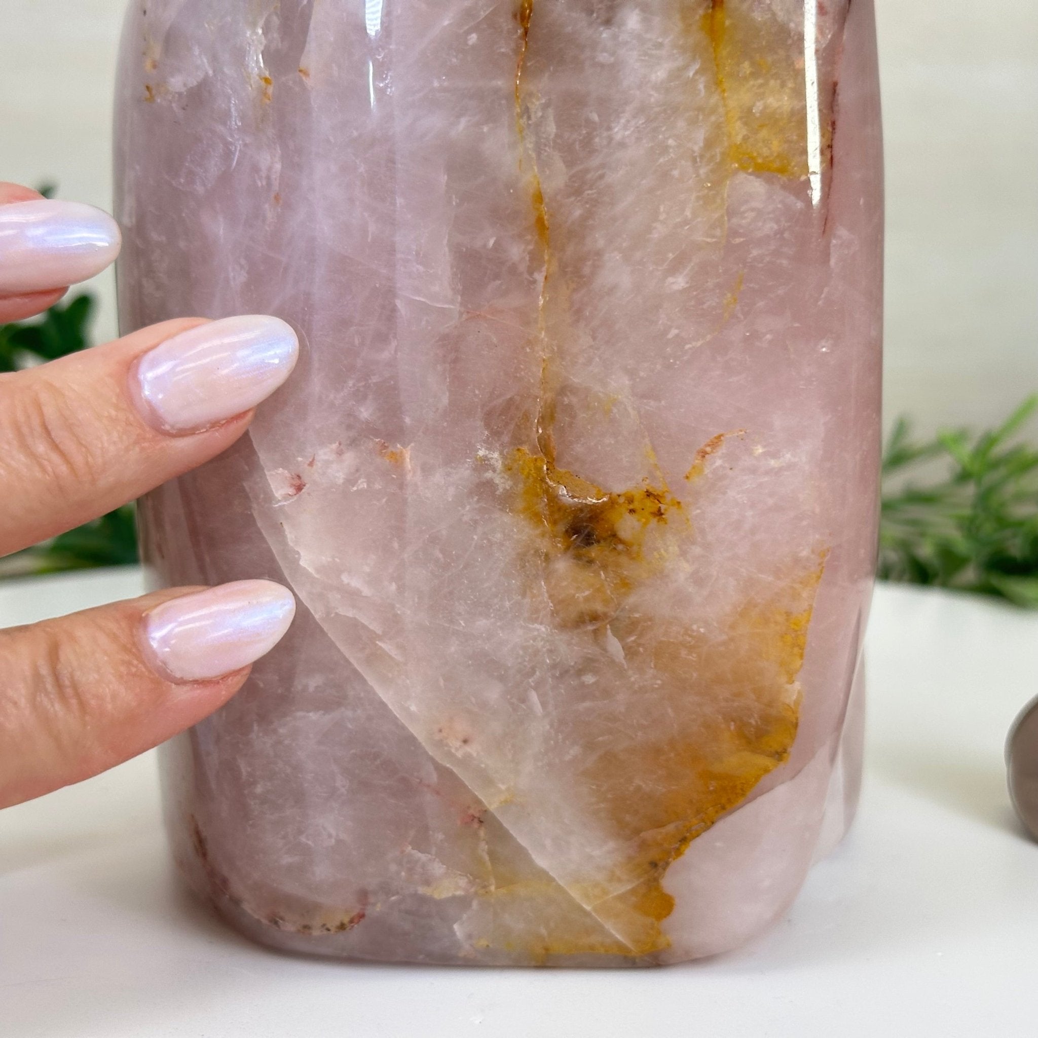 Polished Freeform Hematoid Rose Quartz Gemstone, 6.5 lbs & 8.5” Tall #3301HR - 001 - Brazil GemsBrazil GemsPolished Freeform Hematoid Rose Quartz Gemstone, 6.5 lbs & 8.5” Tall #3301HR - 001Freeform & Unique Shapes3301HR - 001
