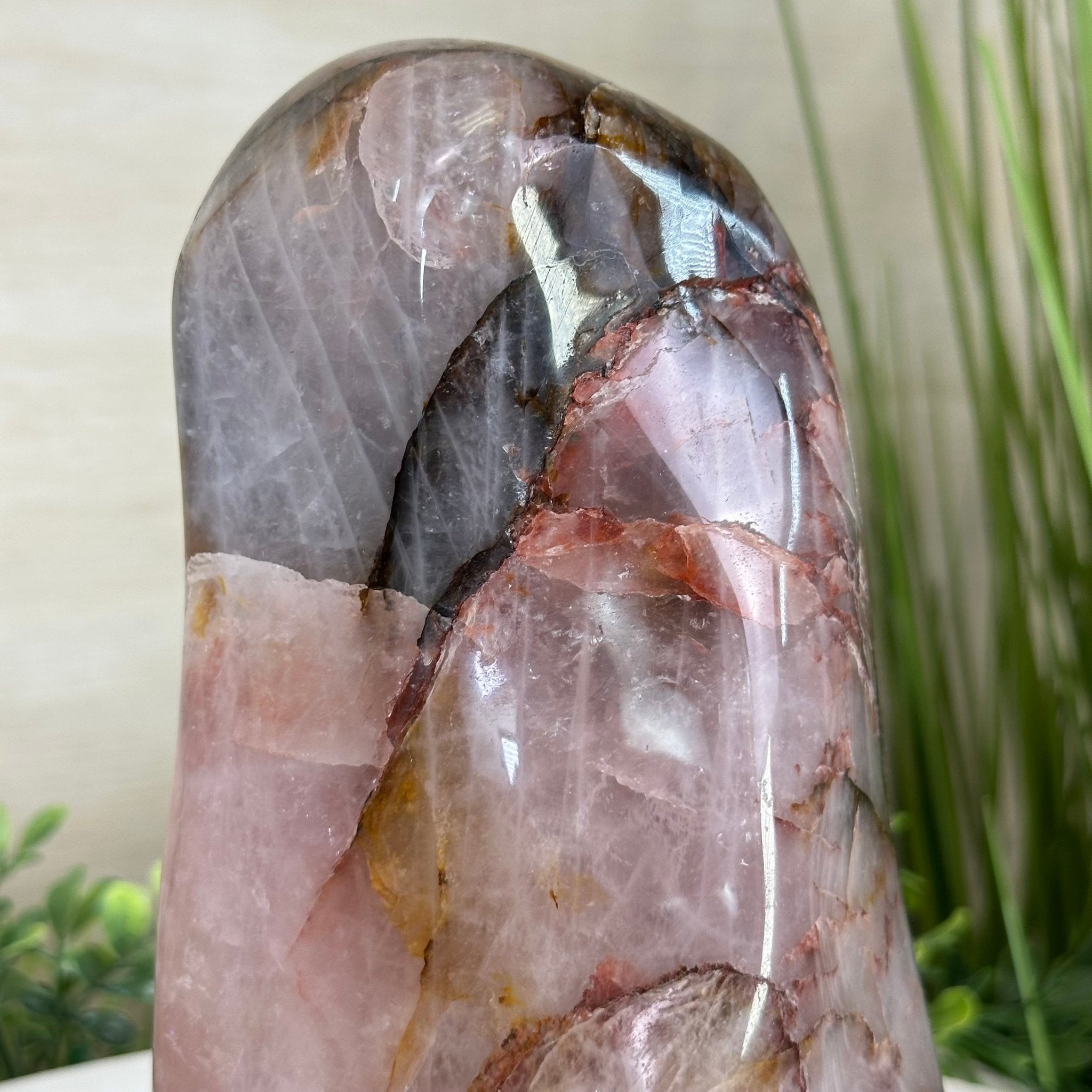 Polished Freeform Hematoid Rose Quartz Gemstone, 6.5 lbs & 8.5” Tall #3301HR - 001 - Brazil GemsBrazil GemsPolished Freeform Hematoid Rose Quartz Gemstone, 6.5 lbs & 8.5” Tall #3301HR - 001Freeform & Unique Shapes3301HR - 001