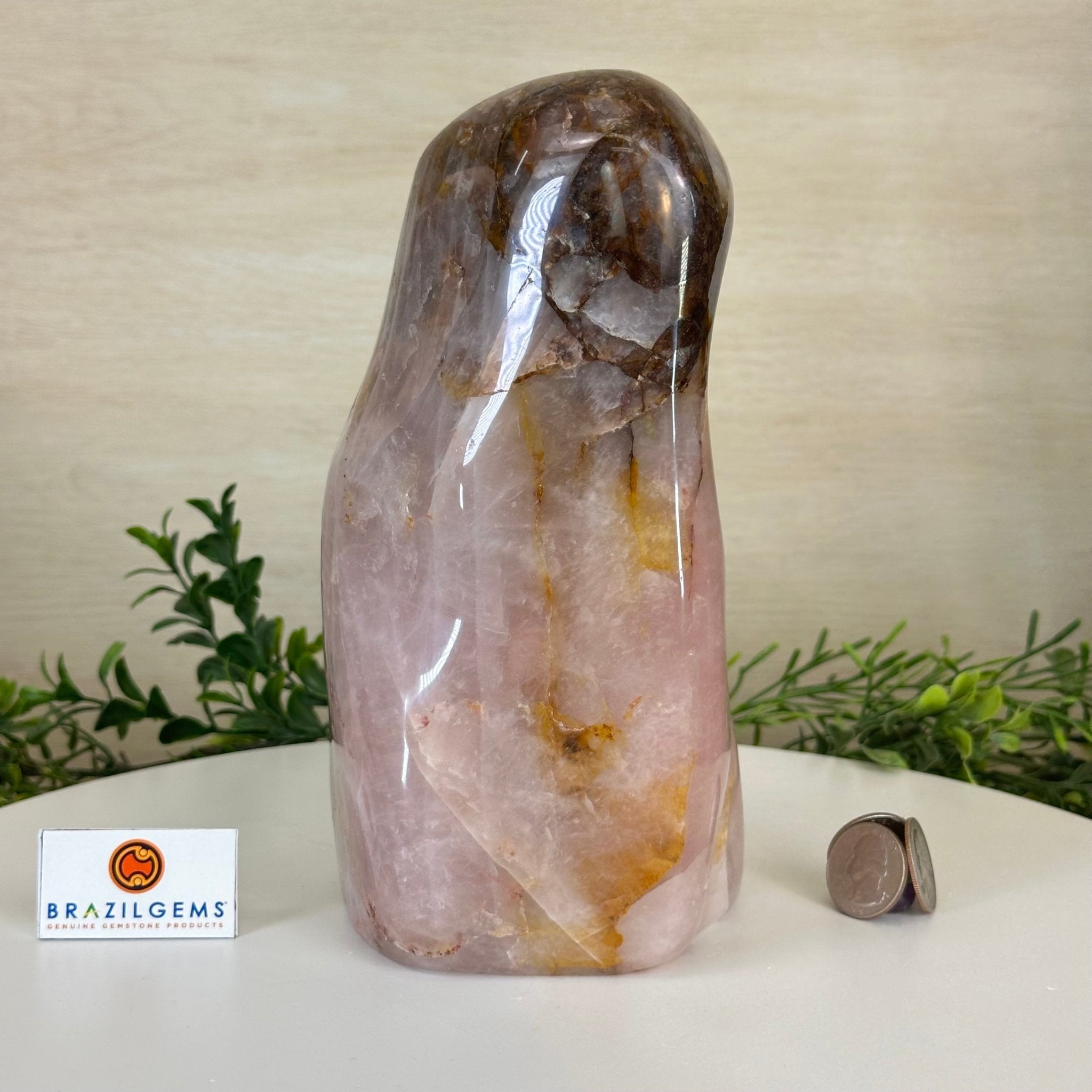 Polished Freeform Hematoid Rose Quartz Gemstone, 6.5 lbs & 8.5” Tall #3301HR - 001 - Brazil GemsBrazil GemsPolished Freeform Hematoid Rose Quartz Gemstone, 6.5 lbs & 8.5” Tall #3301HR - 001Freeform & Unique Shapes3301HR - 001