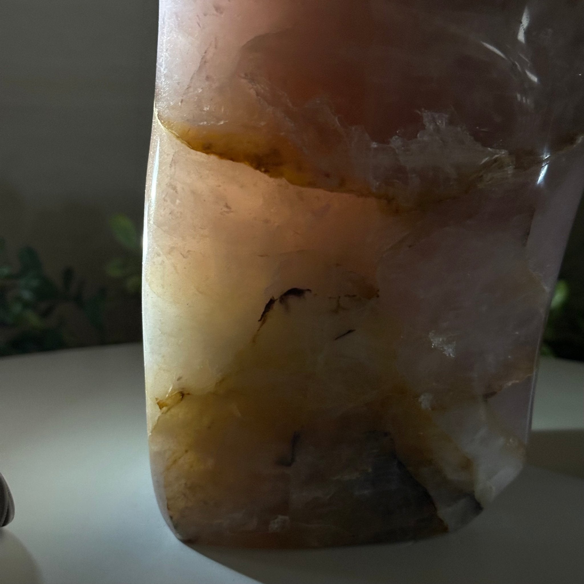 Polished Freeform Hematoid Rose Quartz Gemstone, 6.6 lbs & 8.9” Tall #3301HR - 002 - Brazil GemsBrazil GemsPolished Freeform Hematoid Rose Quartz Gemstone, 6.6 lbs & 8.9” Tall #3301HR - 002Freeform & Unique Shapes3301HR - 002