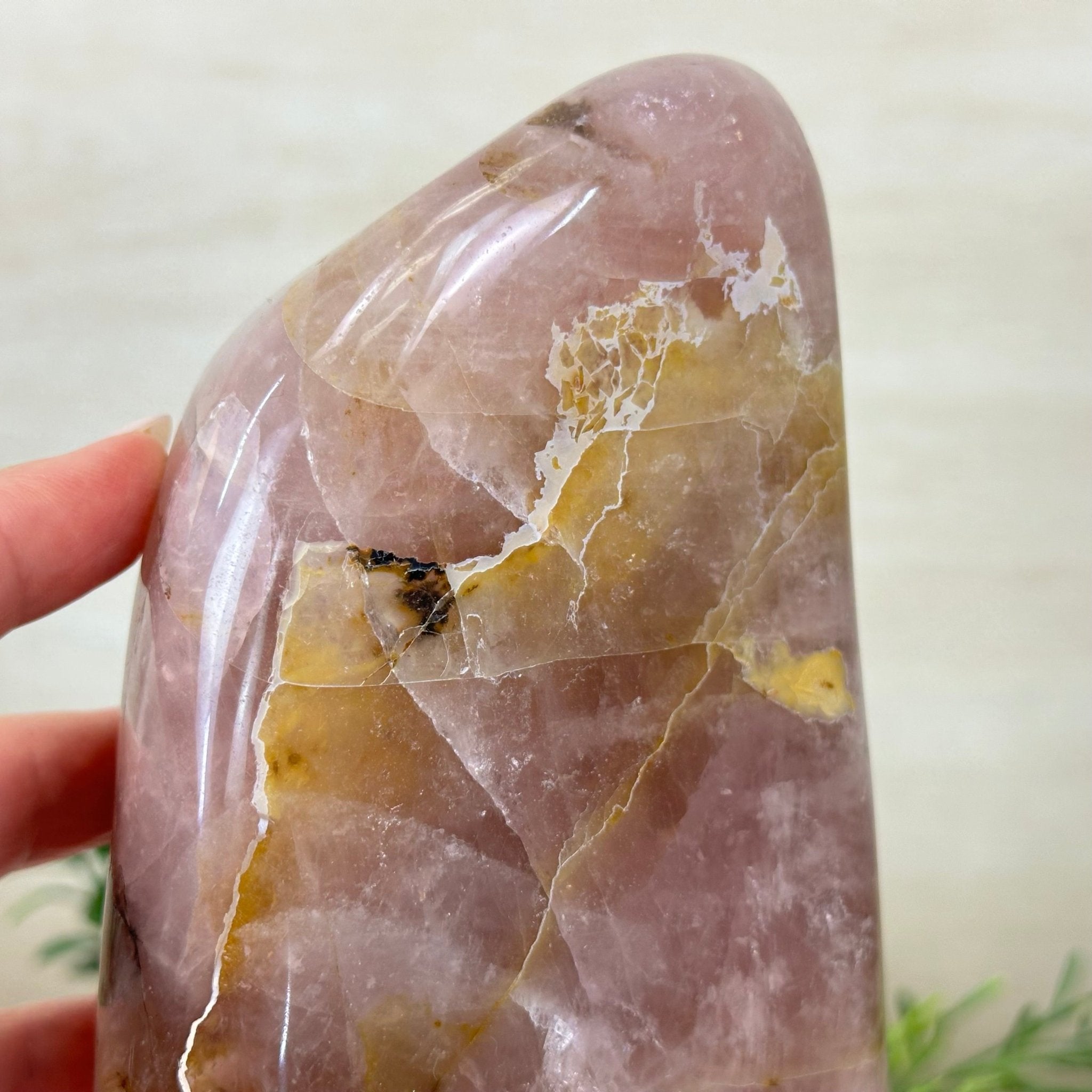 Polished Freeform Hematoid Rose Quartz Gemstone, 6.6 lbs & 8.9” Tall #3301HR - 002 - Brazil GemsBrazil GemsPolished Freeform Hematoid Rose Quartz Gemstone, 6.6 lbs & 8.9” Tall #3301HR - 002Freeform & Unique Shapes3301HR - 002