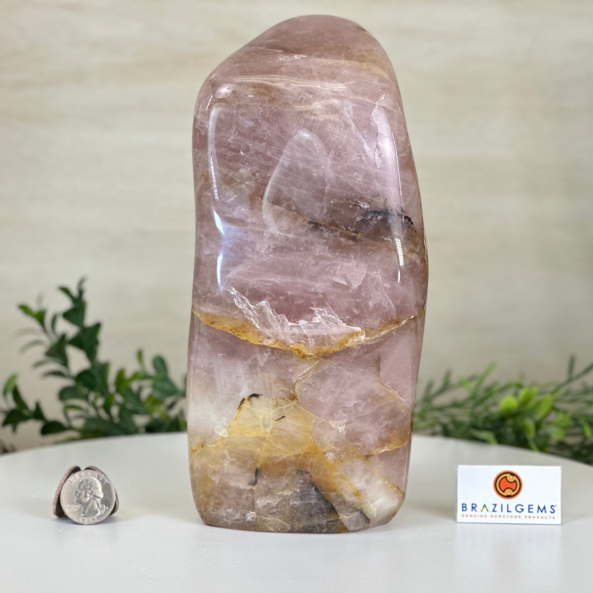 Polished Freeform Hematoid Rose Quartz Gemstone, 6.6 lbs & 8.9” Tall #3301HR - 002 - Brazil GemsBrazil GemsPolished Freeform Hematoid Rose Quartz Gemstone, 6.6 lbs & 8.9” Tall #3301HR - 002Freeform & Unique Shapes3301HR - 002