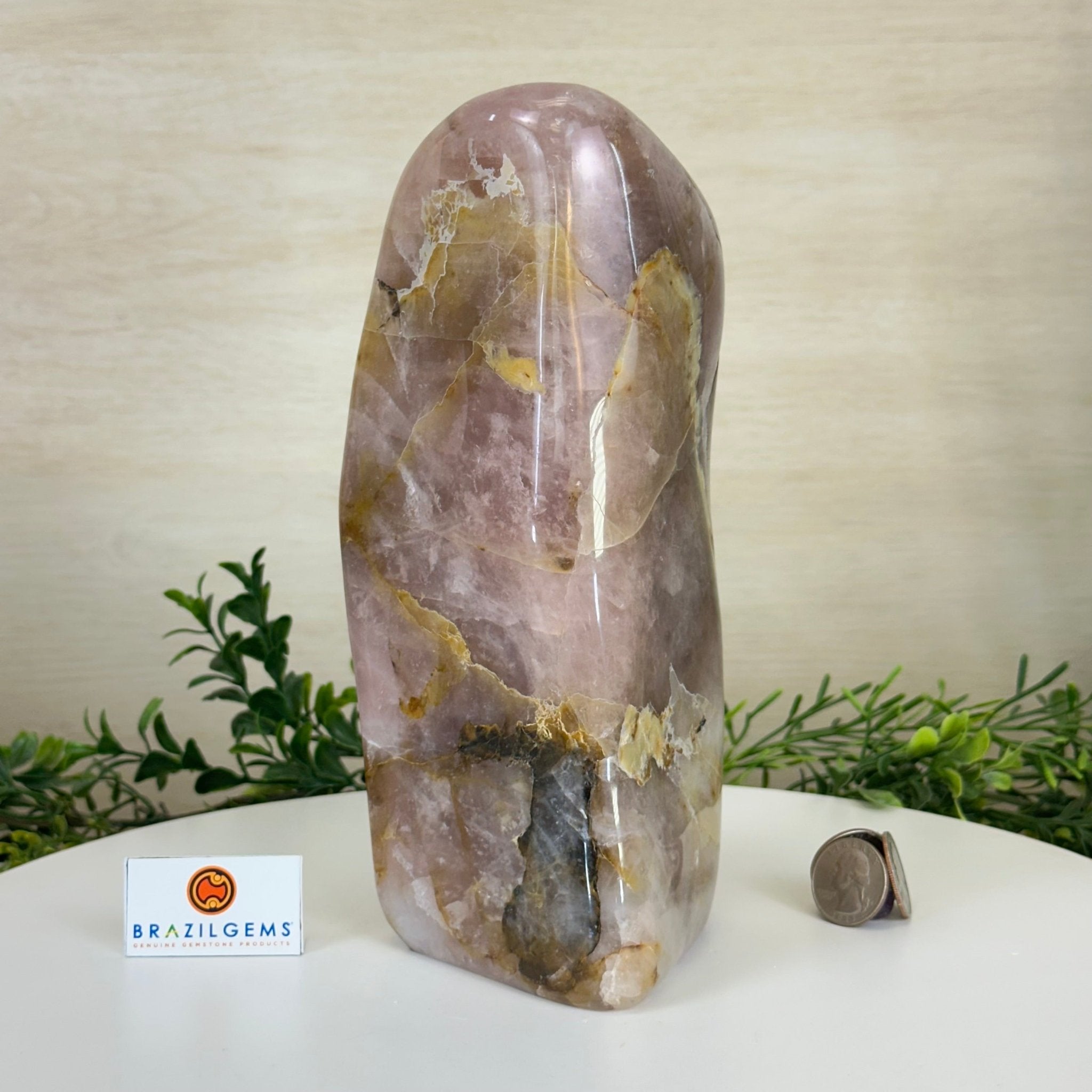 Polished Freeform Hematoid Rose Quartz Gemstone, 6.6 lbs & 8.9” Tall #3301HR - 002 - Brazil GemsBrazil GemsPolished Freeform Hematoid Rose Quartz Gemstone, 6.6 lbs & 8.9” Tall #3301HR - 002Freeform & Unique Shapes3301HR - 002