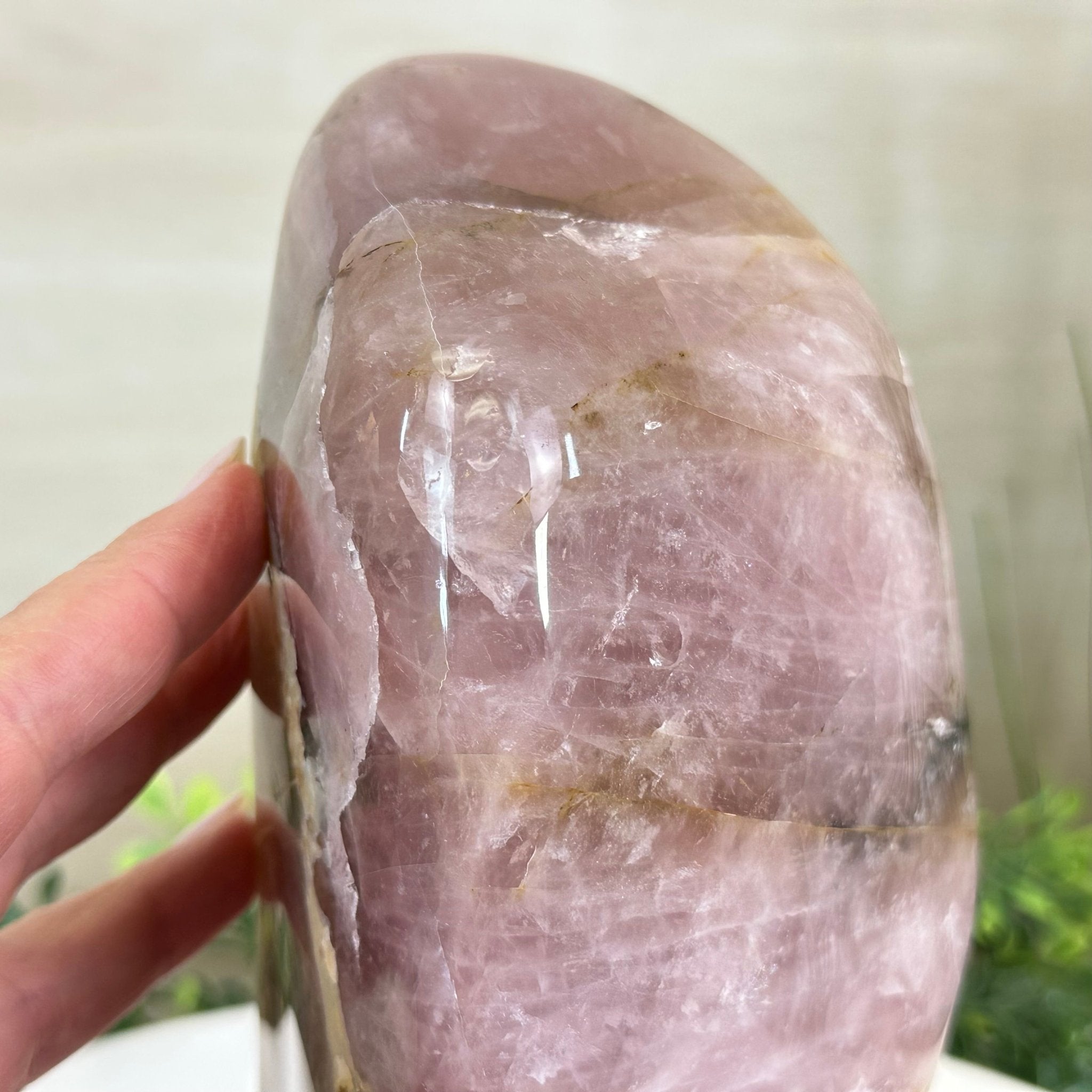 Polished Freeform Hematoid Rose Quartz Gemstone, 6.6 lbs & 8.9” Tall #3301HR - 002 - Brazil GemsBrazil GemsPolished Freeform Hematoid Rose Quartz Gemstone, 6.6 lbs & 8.9” Tall #3301HR - 002Freeform & Unique Shapes3301HR - 002